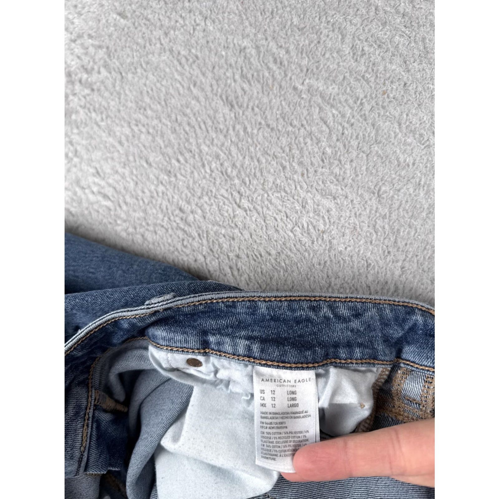 American Eagle Outfitters American Eagle Jeans Womens 12 Tall Blue High Rise Straight Stretch Denim 30x29 Size 34" / US 12 / IT 48 - 7 Thumbnail