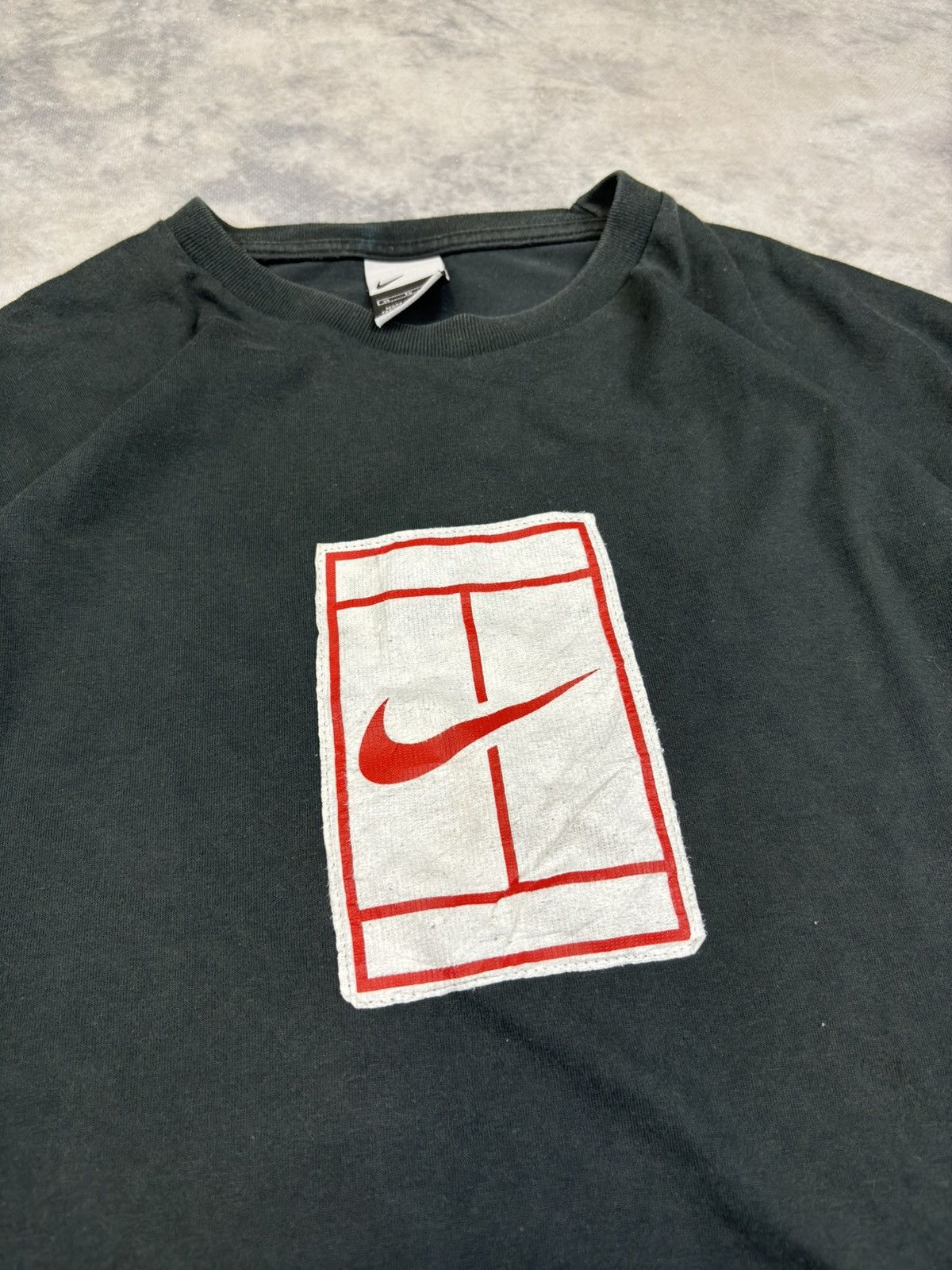Nike × Vintage Vintage Nike Athletic 90s center swoosh faded T-shirt Size US XL / EU 56 / 4 - 2 Thumbnail