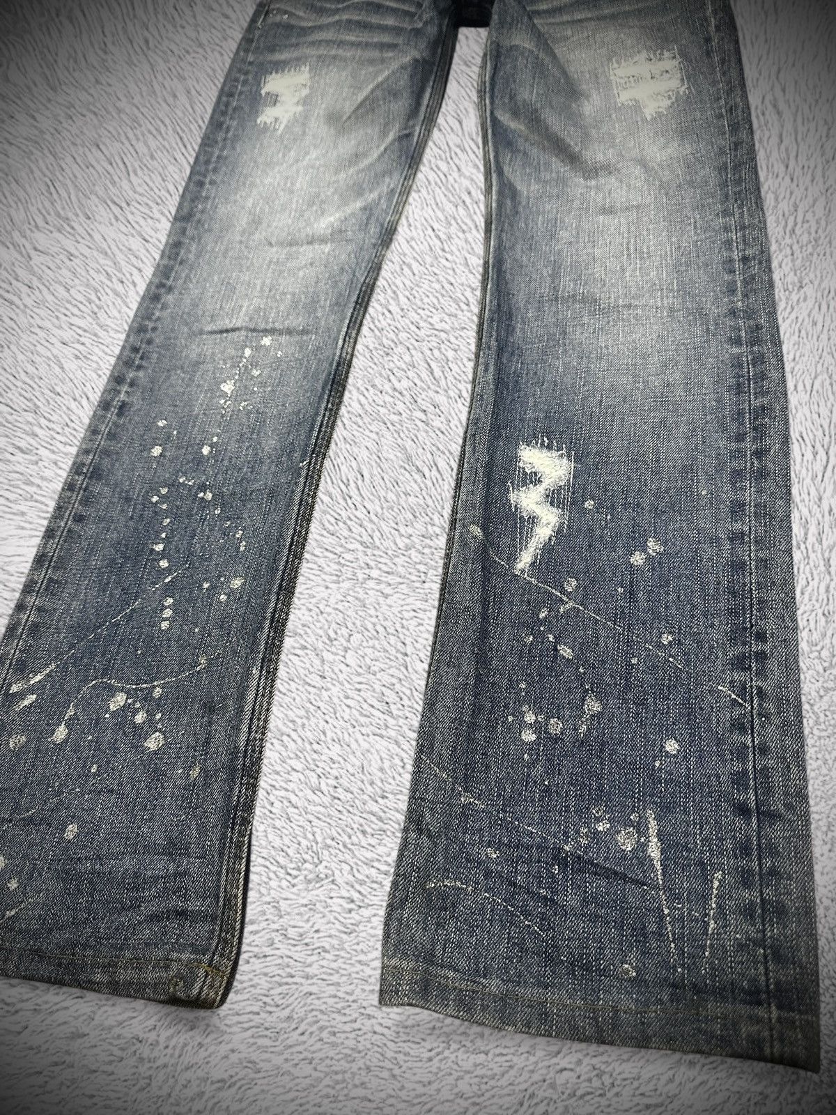 Japanese Brand 💥rare💥 nicole hideways distressed silver splatter denim Size US 31 - 2 Thumbnail