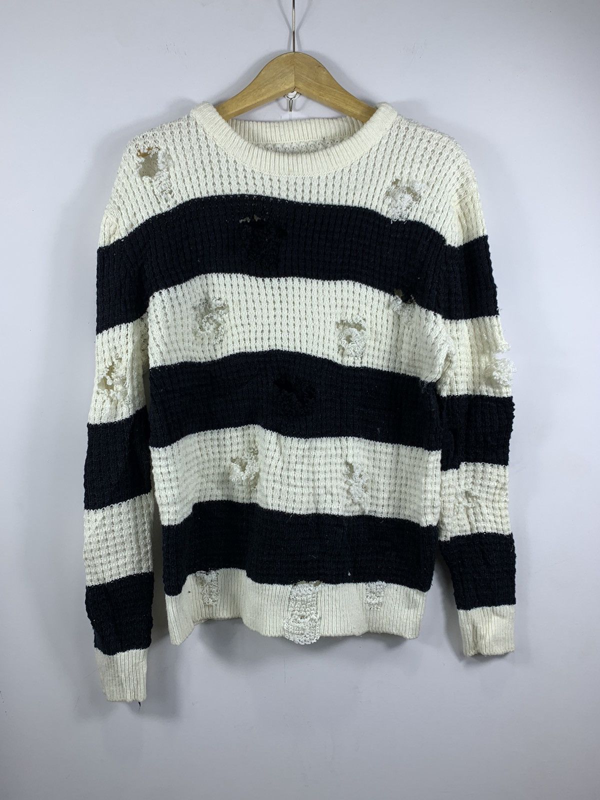 Issey Miyake Destroyed Stripe Unknown numbernine style Grunge Size US M / EU 48-50 / 2 - 1 Thumbnail