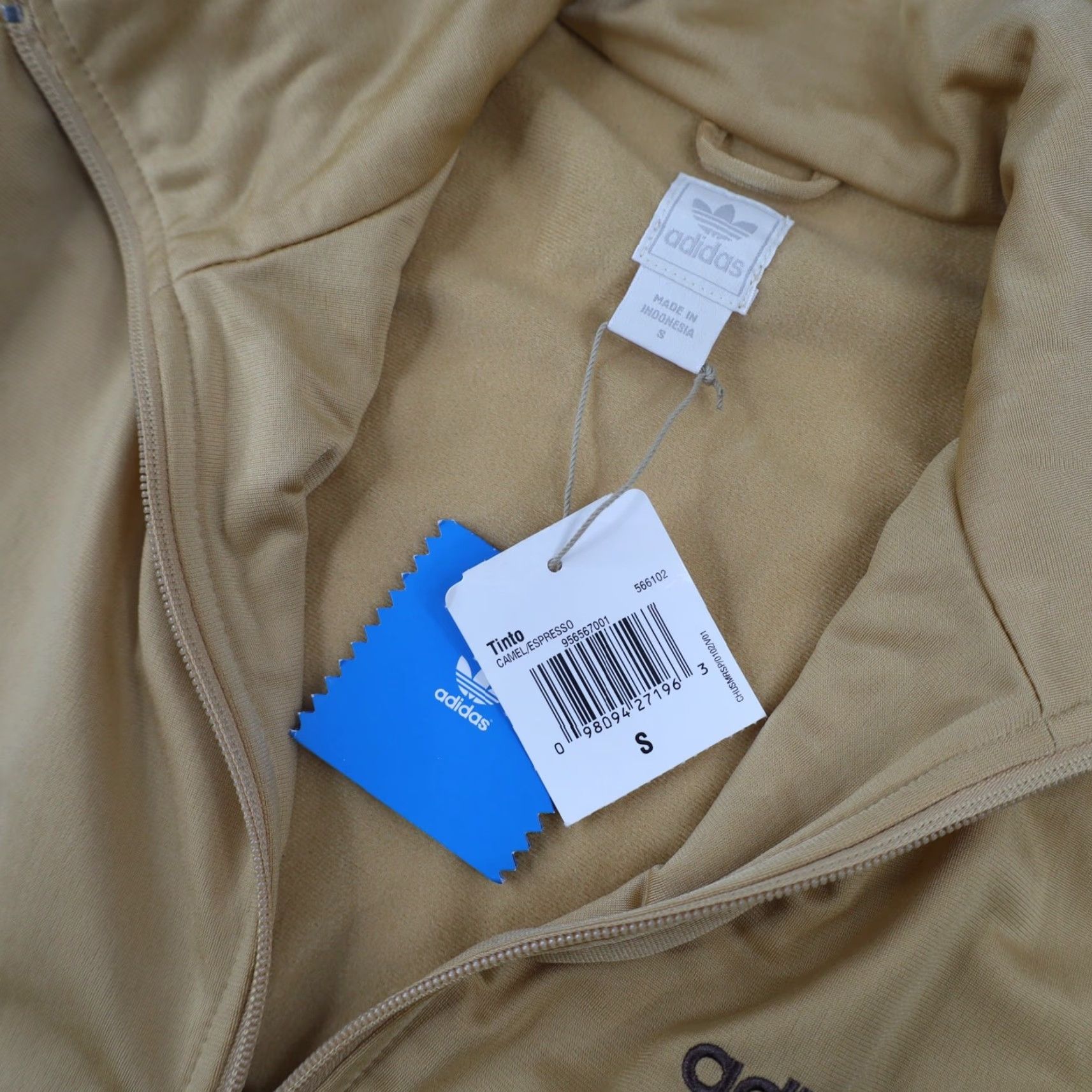 Adidas NWT Adidas Originals Track Jacket Mens Small Gold Tinto Repeat Tape Logo Size US S / EU 44-46 / 1 - 5 Thumbnail