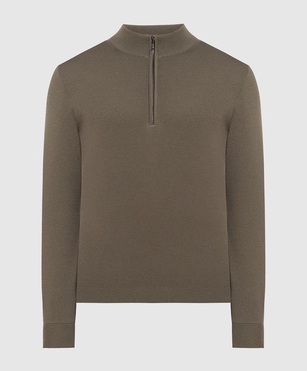 image of Loro Piana O1Srvl11E0424 Mezzocollo Empire Sweaters In Khaki, Men's (Size Large)