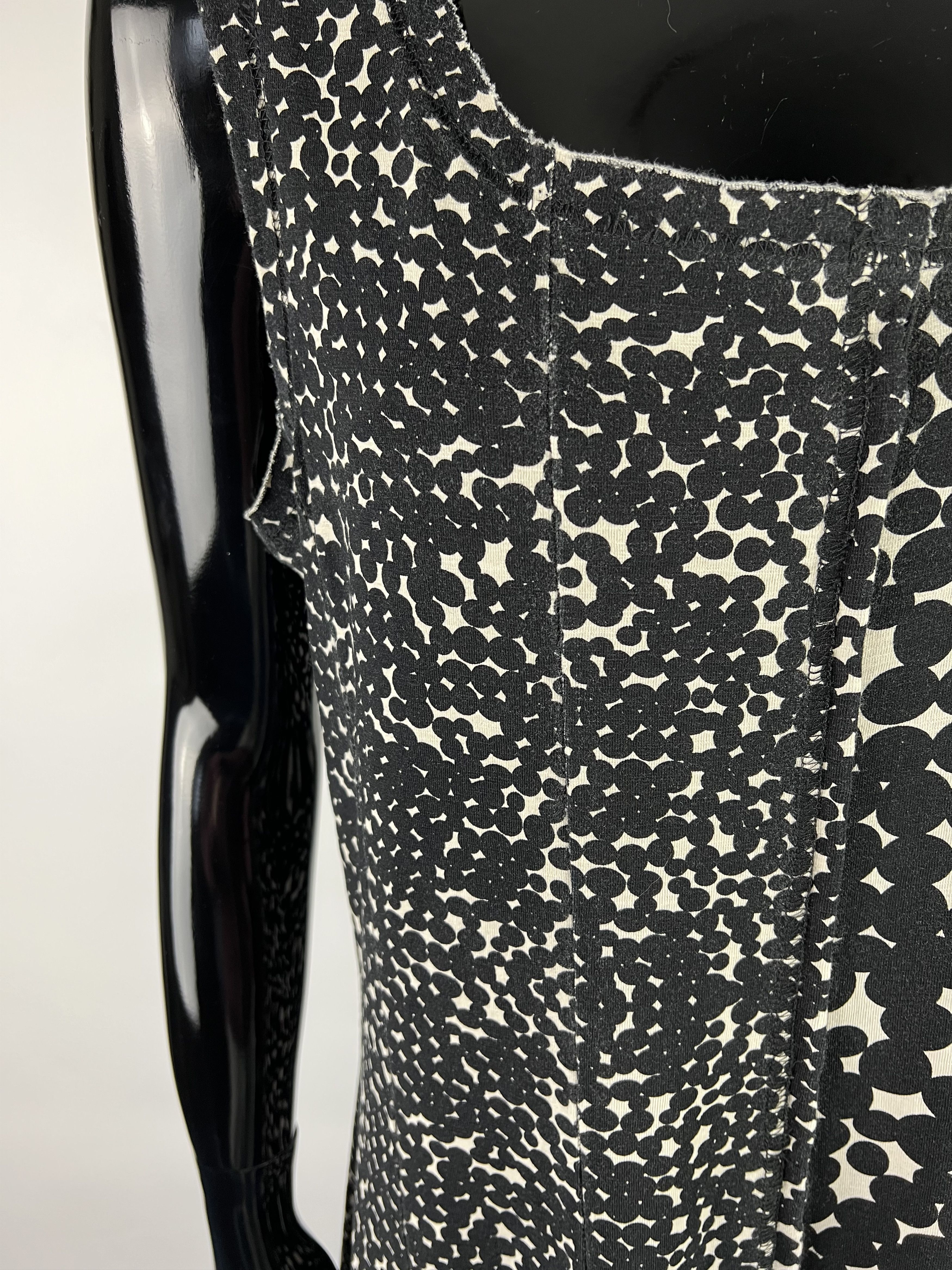 Rundholz Rundholz Black/White Sleeveless Cotton Midi Dress Size L Size L / US 10 / IT 46 - 8 Thumbnail