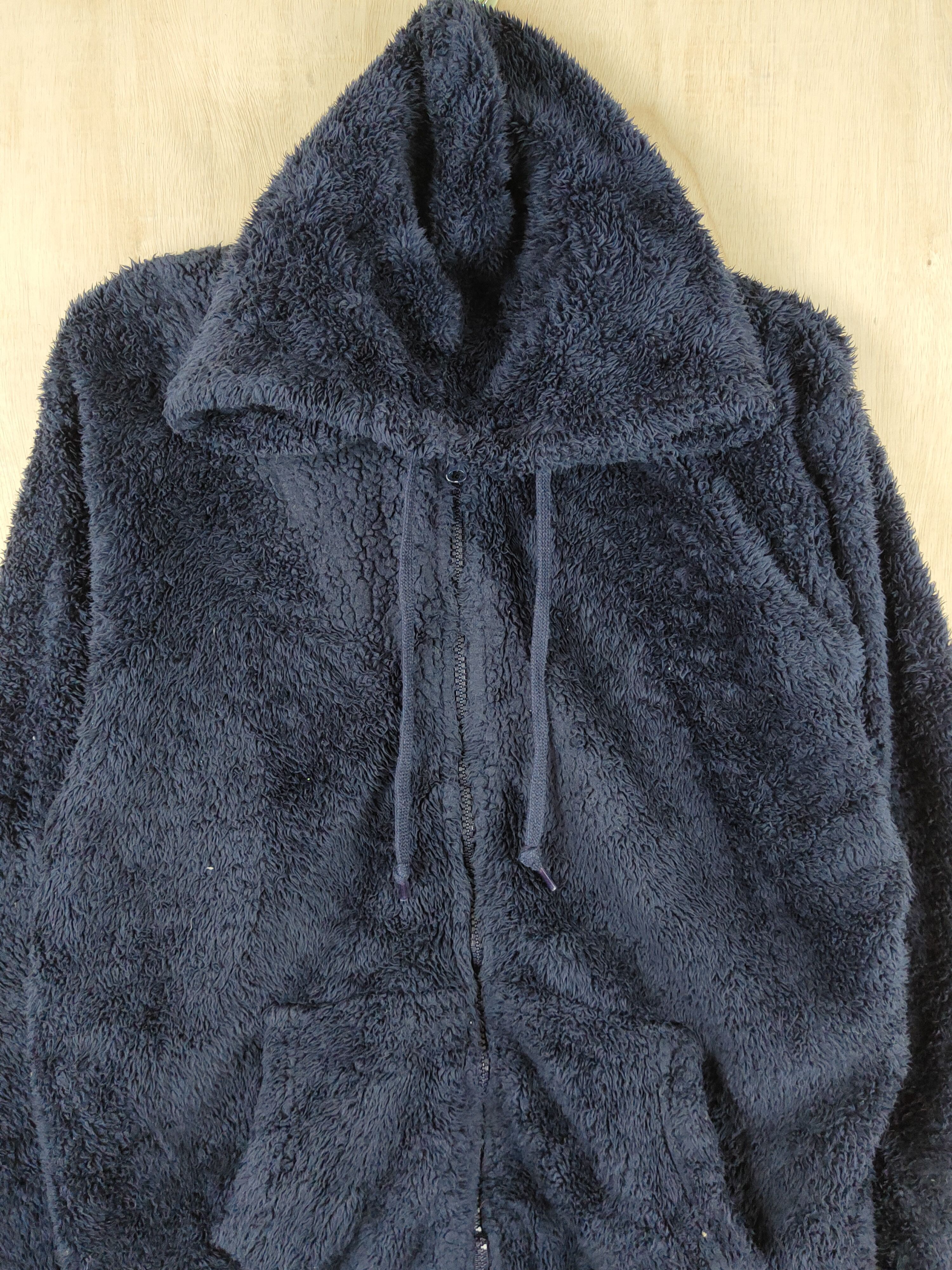 Japanese Brand Lock Heaven Navy Fur fleece Hoodie Sweaters #S2552 Size L / US 10 / IT 46 - 2 Thumbnail