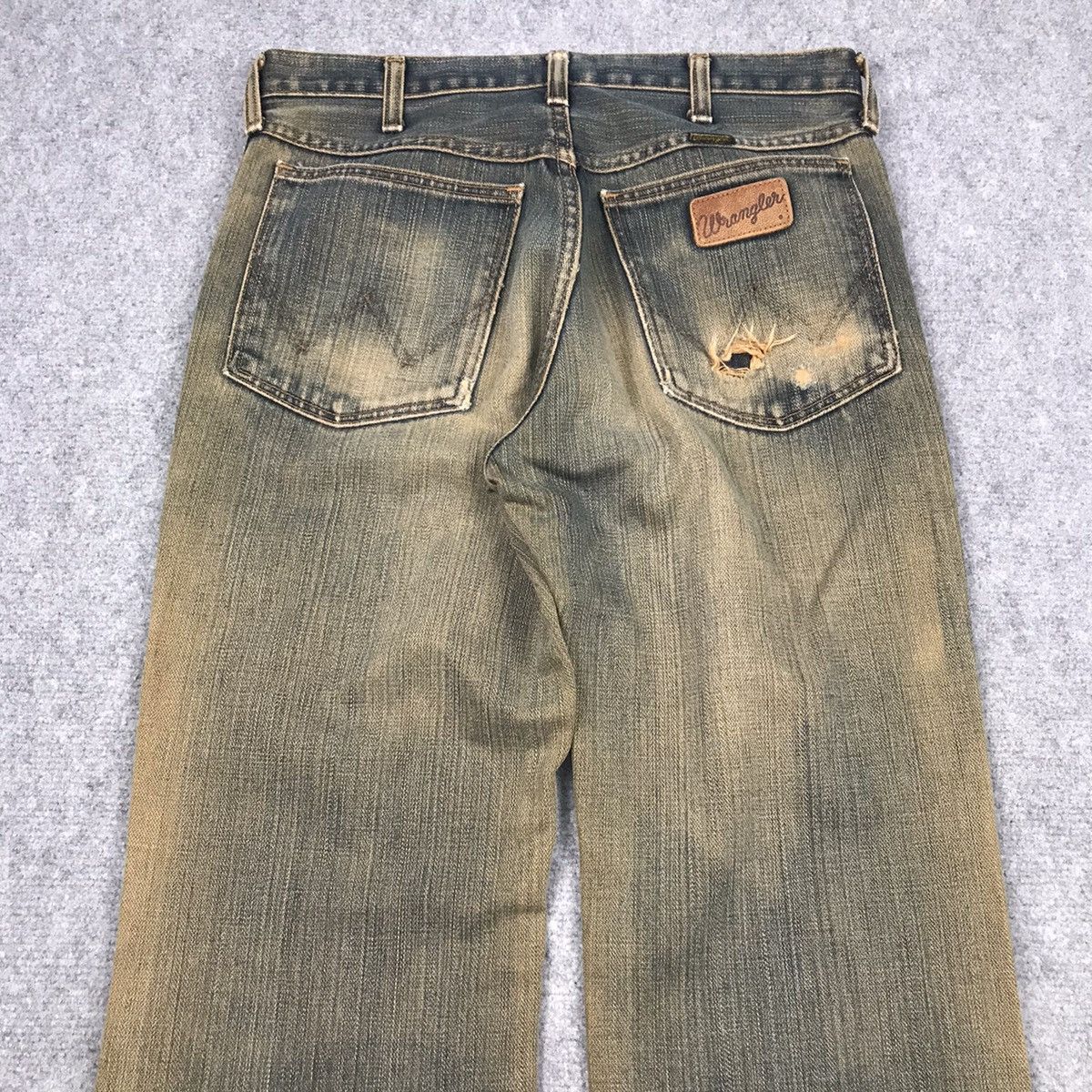 Japanese Brand × Wrangler FLARE DENIM RUSTY DISTRESSED WRANGLER EYELET DENIM PANTS Size US 28 / EU 44 - 13 Thumbnail