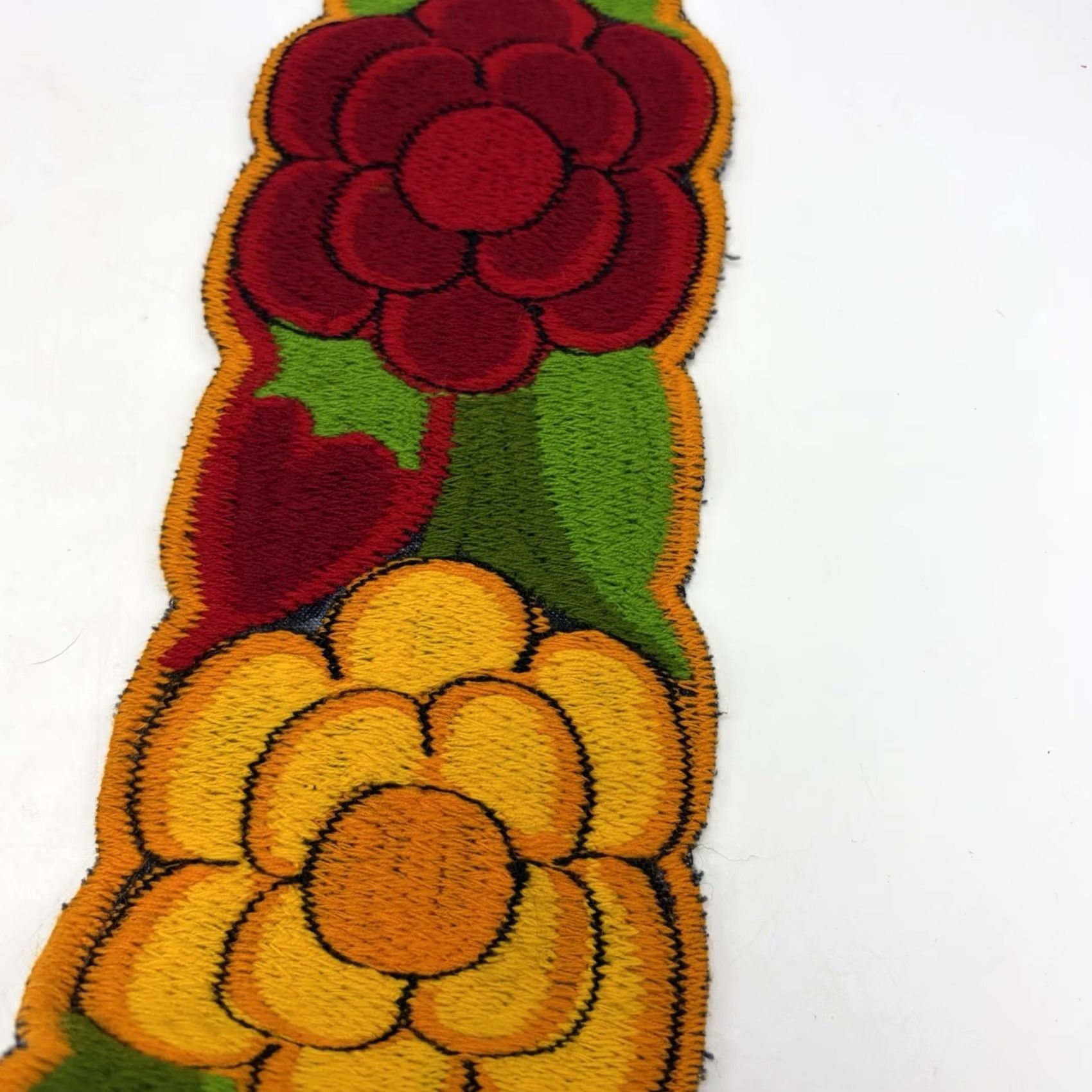 Vintage Handcrafted Mexican Embroidered Sash Belt Wide Adjustable One Size Floral Tie Size ONE SIZE - 5 Thumbnail