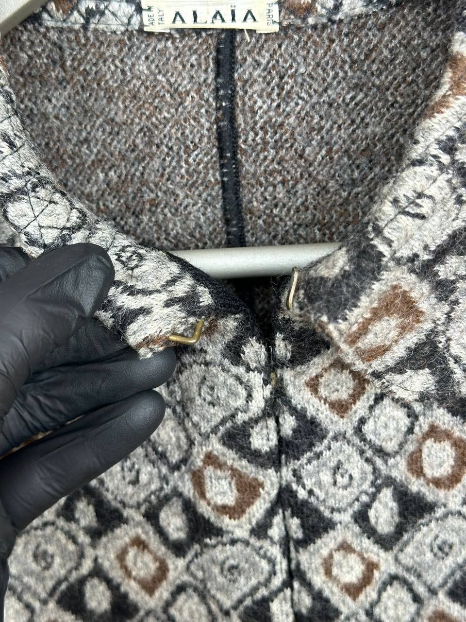 Alaia Alaia Archive Y2K Jacquard Wool Geometric Crop Jacket Italy Size S / US 4 / IT 40 - 10 Thumbnail