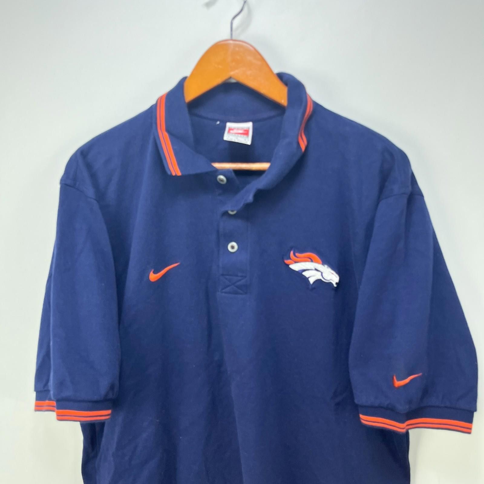 Nike Vintage Nike NFL Denver Broncos Blue Polo Shirt Short Sleeve Size ONE SIZE - 2 Thumbnail