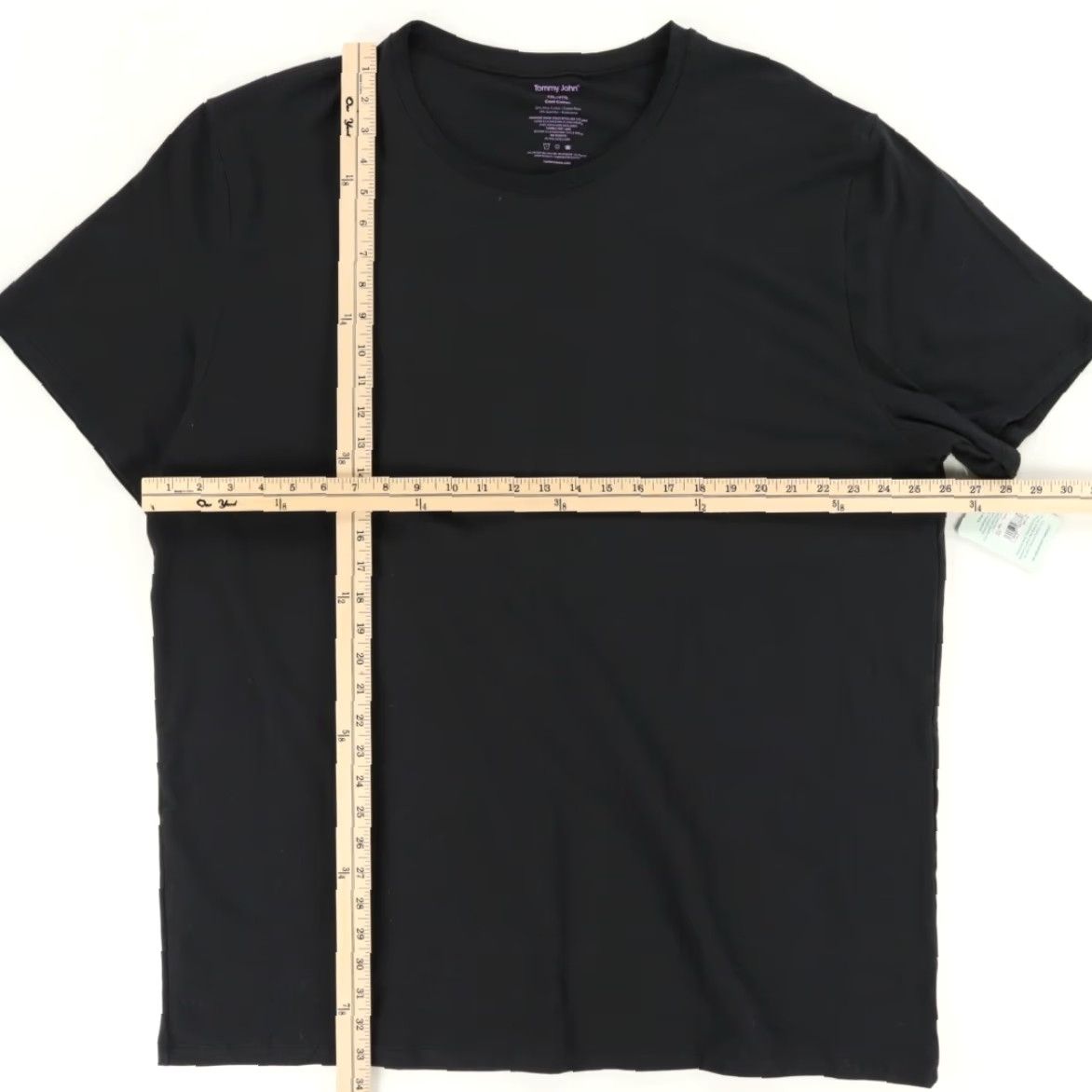 Vintage Tommy John Black T-Shirt Shirts Men 4XL Cool Cotton High Stretch Solid Crew Neck Short Sleeve Slim Fit Vintage: No Size US XXL / EU 58 / 5 - 3 Thumbnail