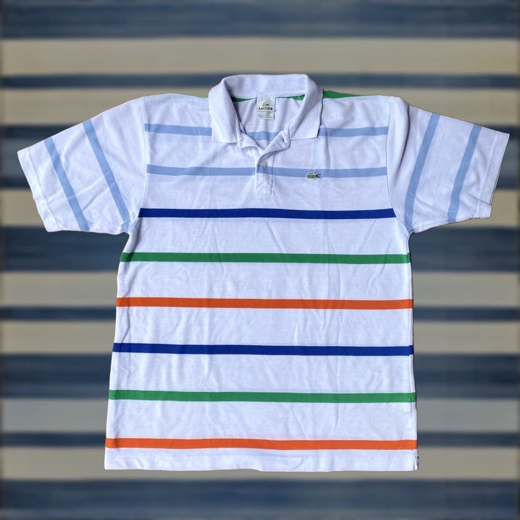 Lacoste Lacoste Polo Shirt Mens 7 Striped Multicolor Short Sleeve Logo Polo Shirt, Multicolor, Lacoste, Striped, Casual, Regular, Men, Size 7 Size US M / EU 48-50 / 2 - 1 Thumbnail