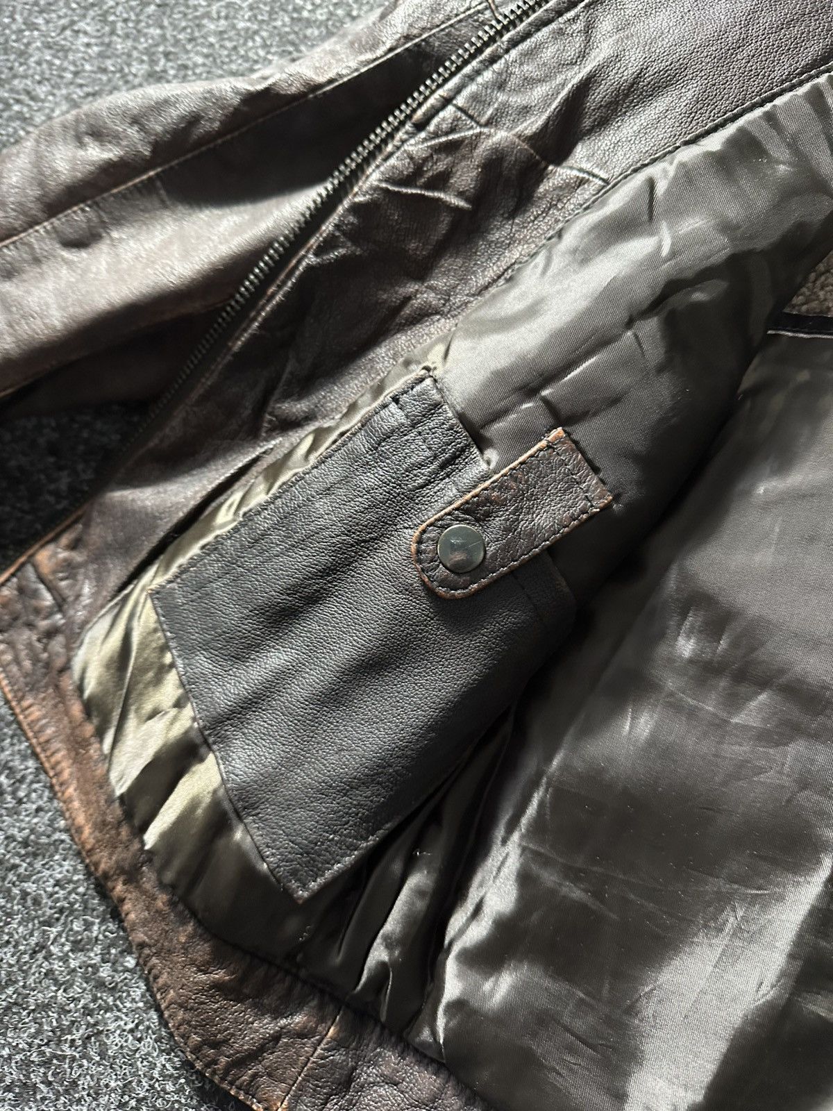 Vintage 🚨Vintage 90s Leather Biker Jacket-West Style Maison Margiela Size US S / EU 44-46 / 1 - 13 Thumbnail