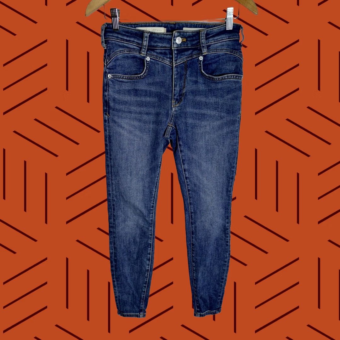 Anthropologie Anthropologie Pilcro Stet High-Rise Skinny Jeans 27 Blue Women Regular Slim Stretch Denim 100% Cotton Size 27" / US 4 / IT 40 - 1 Thumbnail
