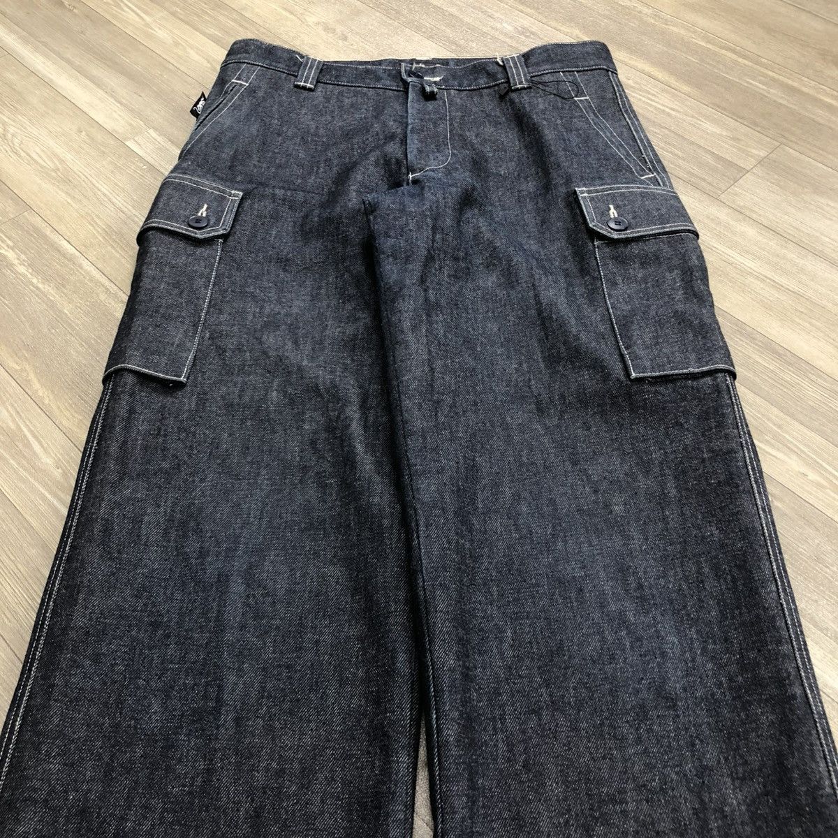 Designer × Vintage × agnes b. 🇫🇷 Vintage Agnes B. Homme Paris Military Cargo Denim Pants Size US 31 - 2 Thumbnail