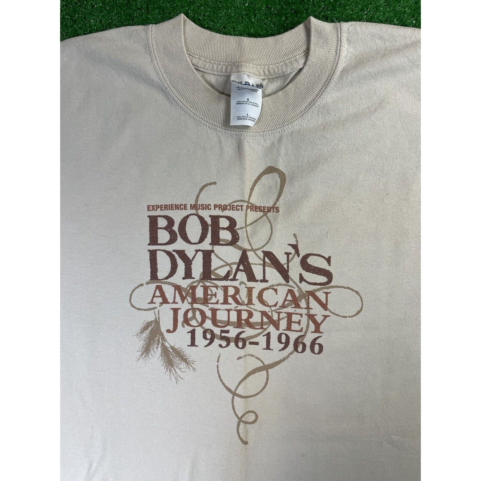 Vintage Vintage Bob Dylan American Journey Large Beige Shirt USA Size US L / EU 52-54 / 3 - 2 Thumbnail