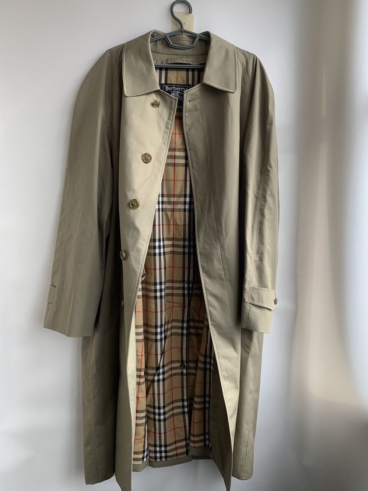 image of Vintage Burberrys Nova Check Trench Coat in Beige, Men's (Size XL)