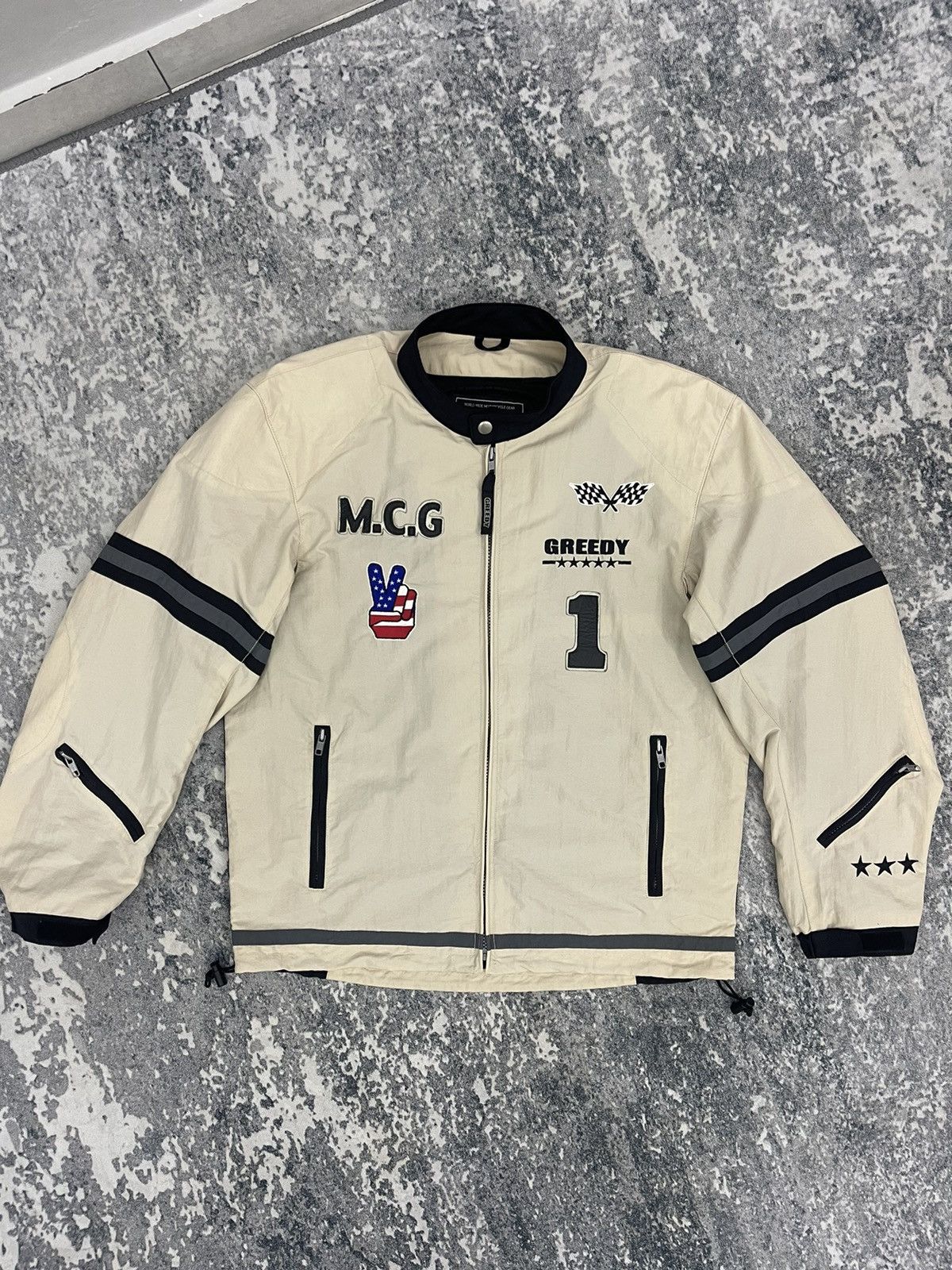 Vintage Greedy S.K.Y. Inc Motorcycle Racing Jacket