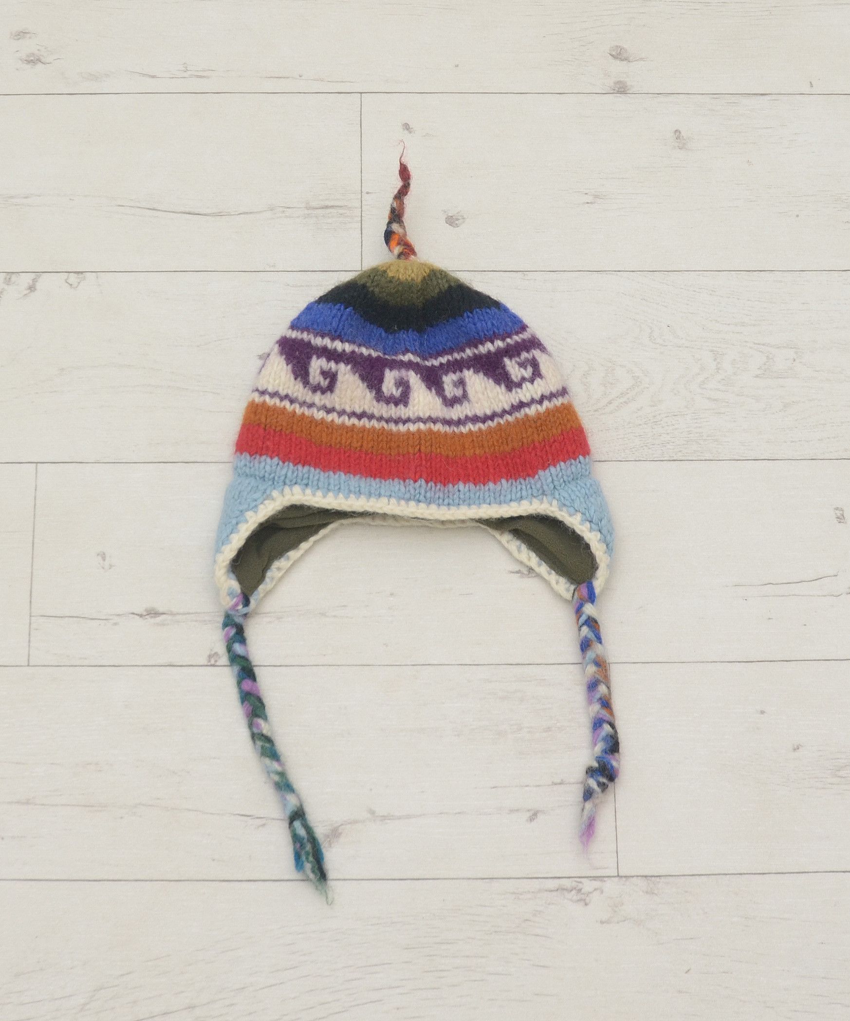 Handmade × Vintage Vintage Wool Beanie Cap Trapper Hat Hand Made Nepal Y2K Size ONE SIZE - 2 Thumbnail