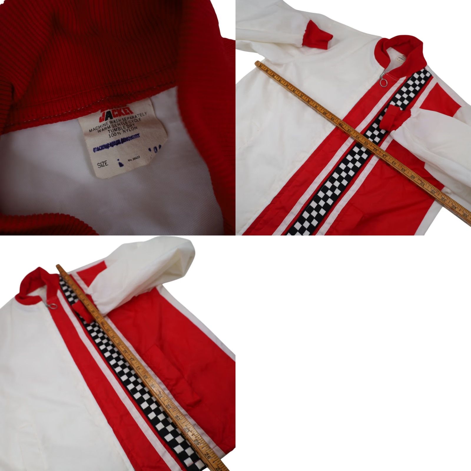 Greats VINTAGE Great Lakes Jacket Checkered Racing Windbreaker Nylon White L Men Regular Size Jacket Size US L / EU 52-54 / 3 - 8 Thumbnail