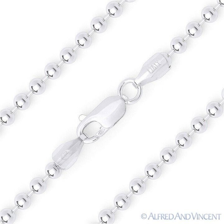 Other 3.4mm Polished Ball Bead Link Italian Chain Bracelet Size 8" Size ONE SIZE - 1 Thumbnail