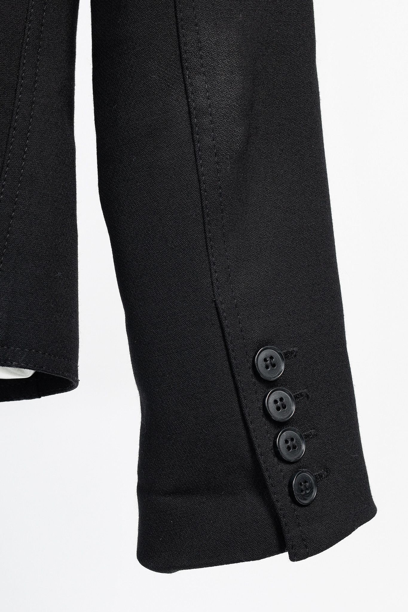 SMYTHE Smythe Black Wool-Blend 3-Button Wrap Blazer Size M / US 6-8 / IT 42-44 - 7 Thumbnail
