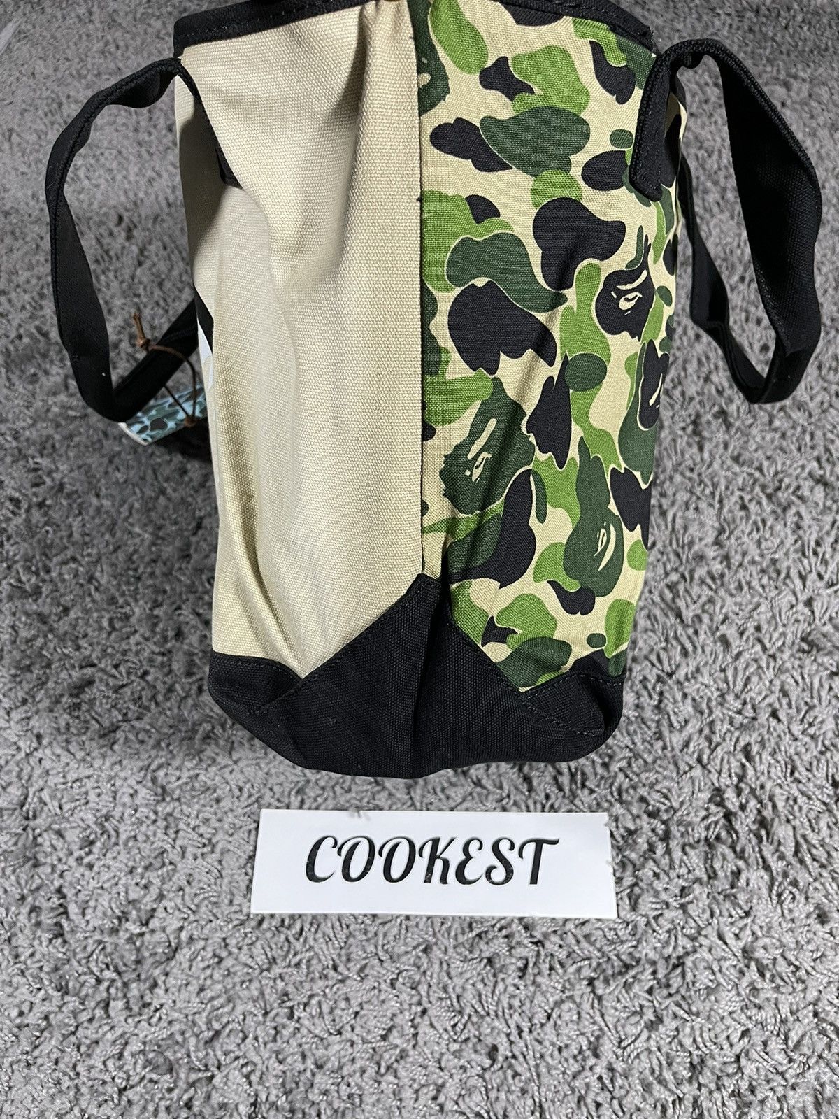 Bape BAPE Half ABC Camo Shark Face Tote Bag Green Ivory Size ONE SIZE - 13 Thumbnail