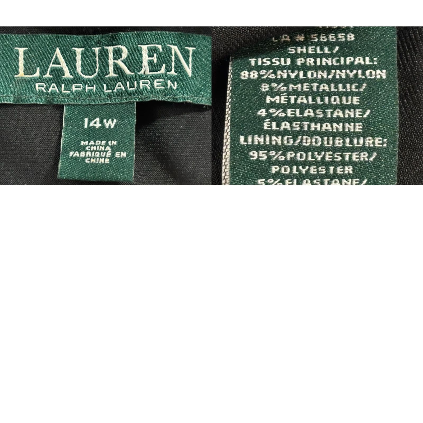 Ralph Lauren Lauren Ralph Lauren Draped Shift Dress Womens 14W Plus Black Gold Metallic Knee Length Long Sleeve Round Neck Zip Ruched Stretch Party Formal Womens Size XL / US 12-14 / IT 48-50 - 8 Thumbnail