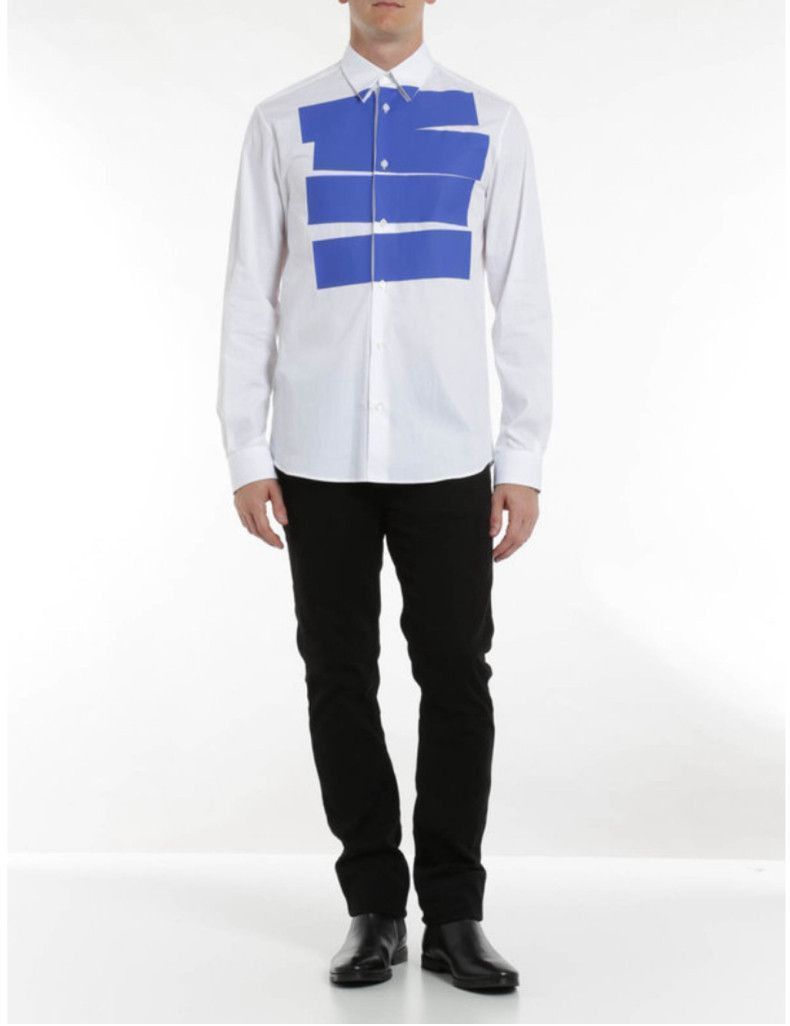 Alexander McQueen Alexander McQueen Blue Stripe Tux Shirt Sz 52 New With Tags Size US L / EU 52-54 / 3 - 4 Thumbnail