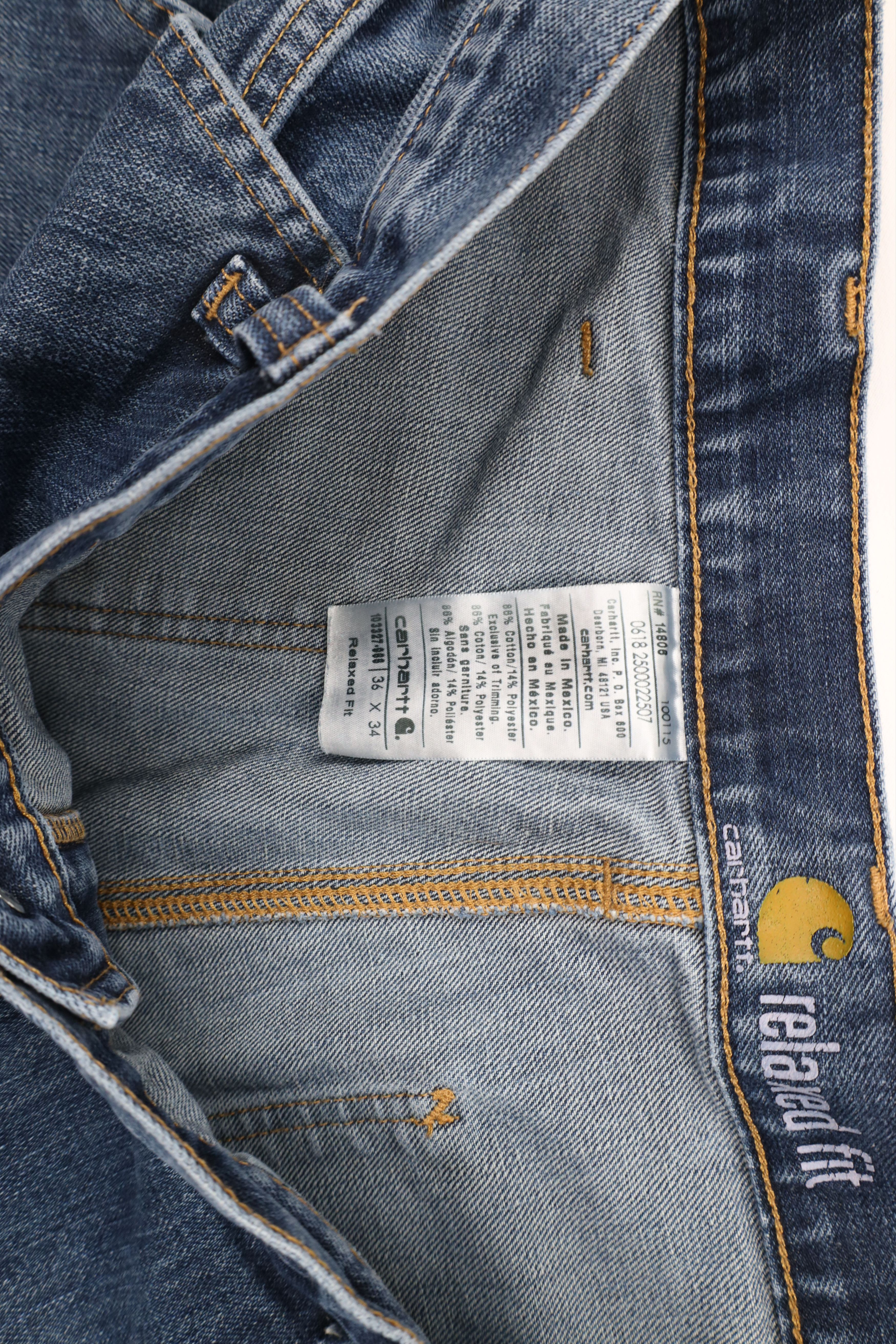Carhartt × Vintage Vintage Carhartt Relaxed Fit Wide Leg Dungaree Jeans Blue Size US 36 / EU 52 - 10 Thumbnail