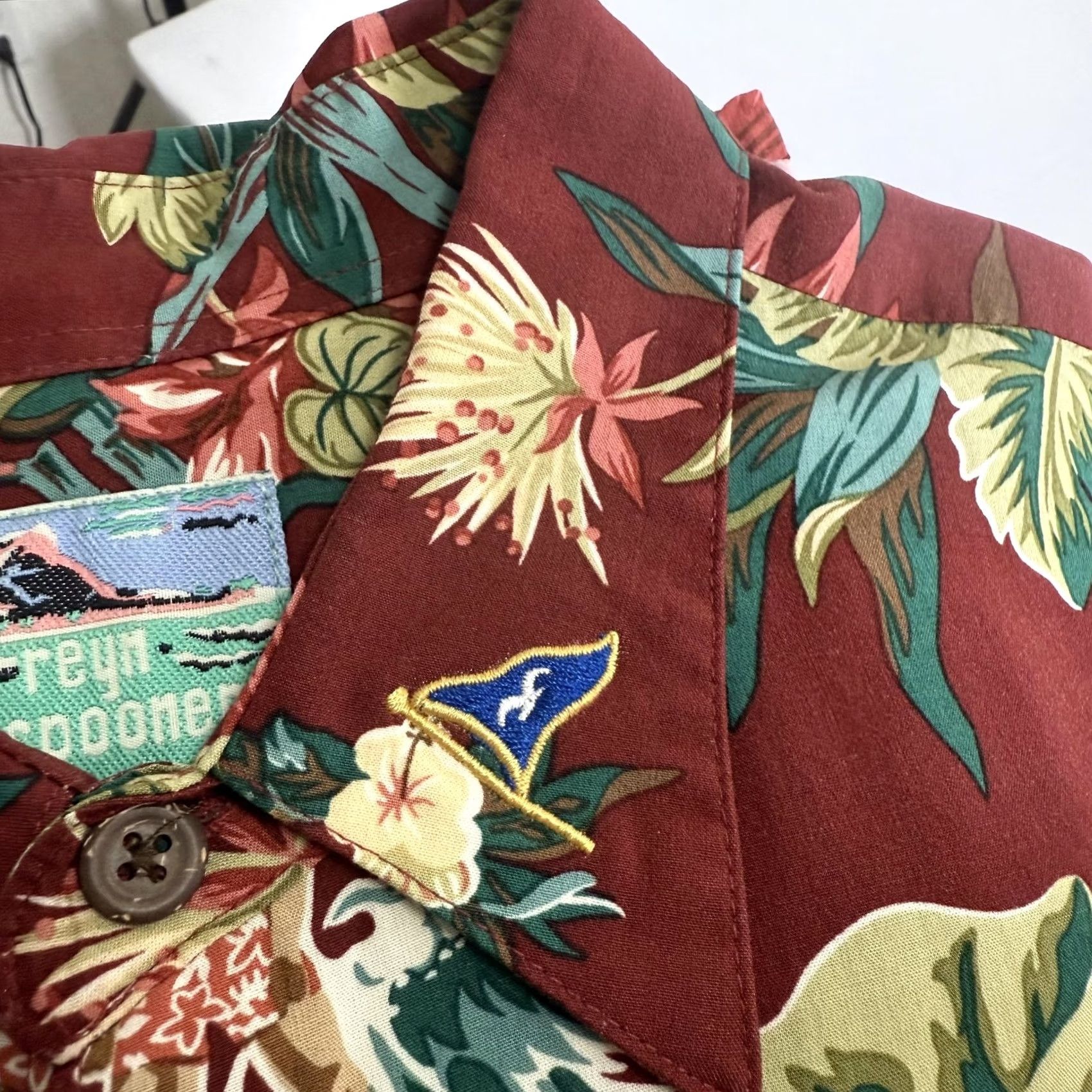 Reyn Spooner Reyn Spooner Shirt Mens Large Red Mele Kalikimaka Hawaiian Christmas Rayon Aloha Size US L / EU 52-54 / 3 - 3 Thumbnail