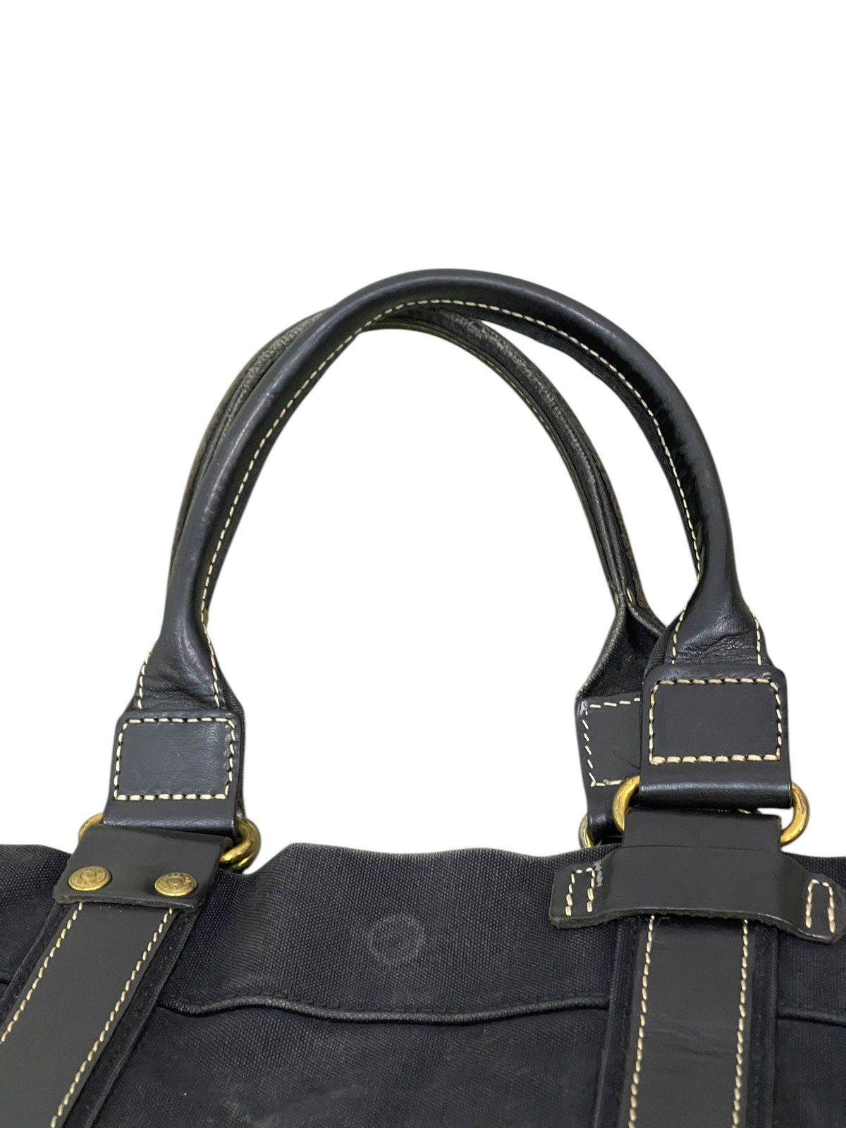 Genuine Leather Leather Cotton Duck Kinoshohampu Japan Faded Tote Bag 1🟩6 Size ONE SIZE - 11 Thumbnail