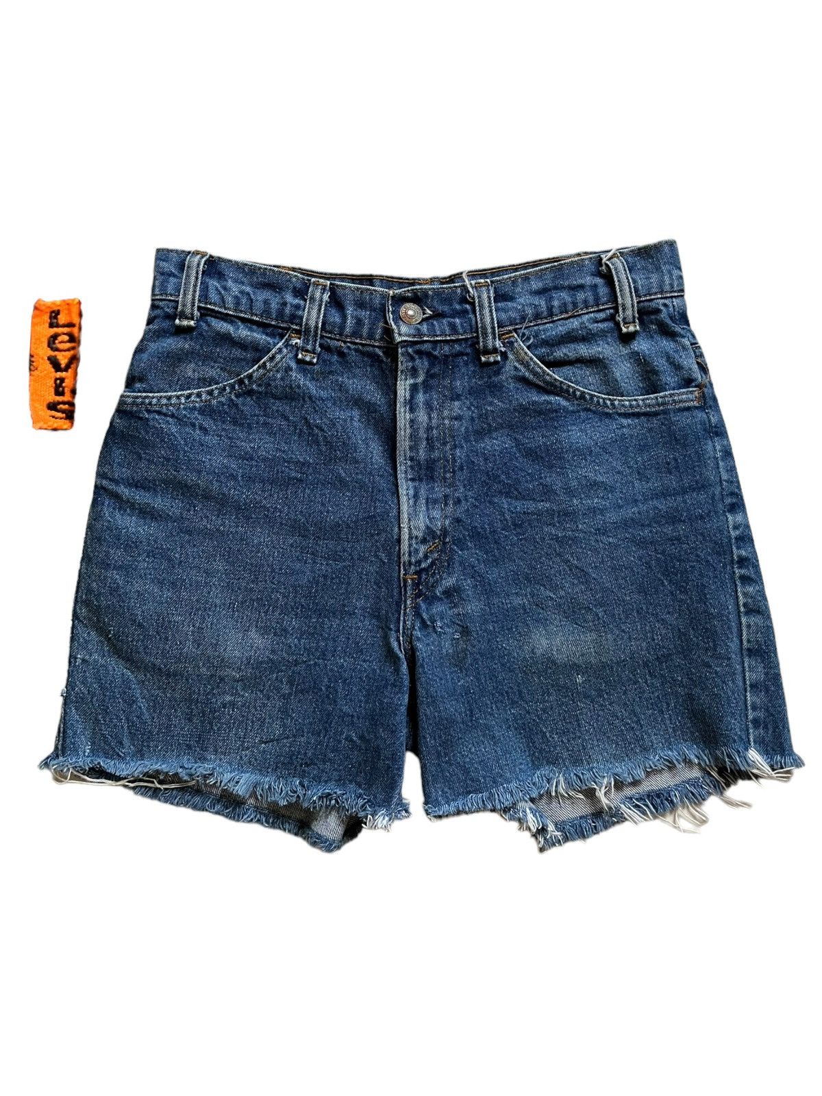 Levi's × Levi's Vintage Clothing Vintage 80s Levis 646 Orange Tab Distressed Shorts Jeans Size 29" - 1 Thumbnail