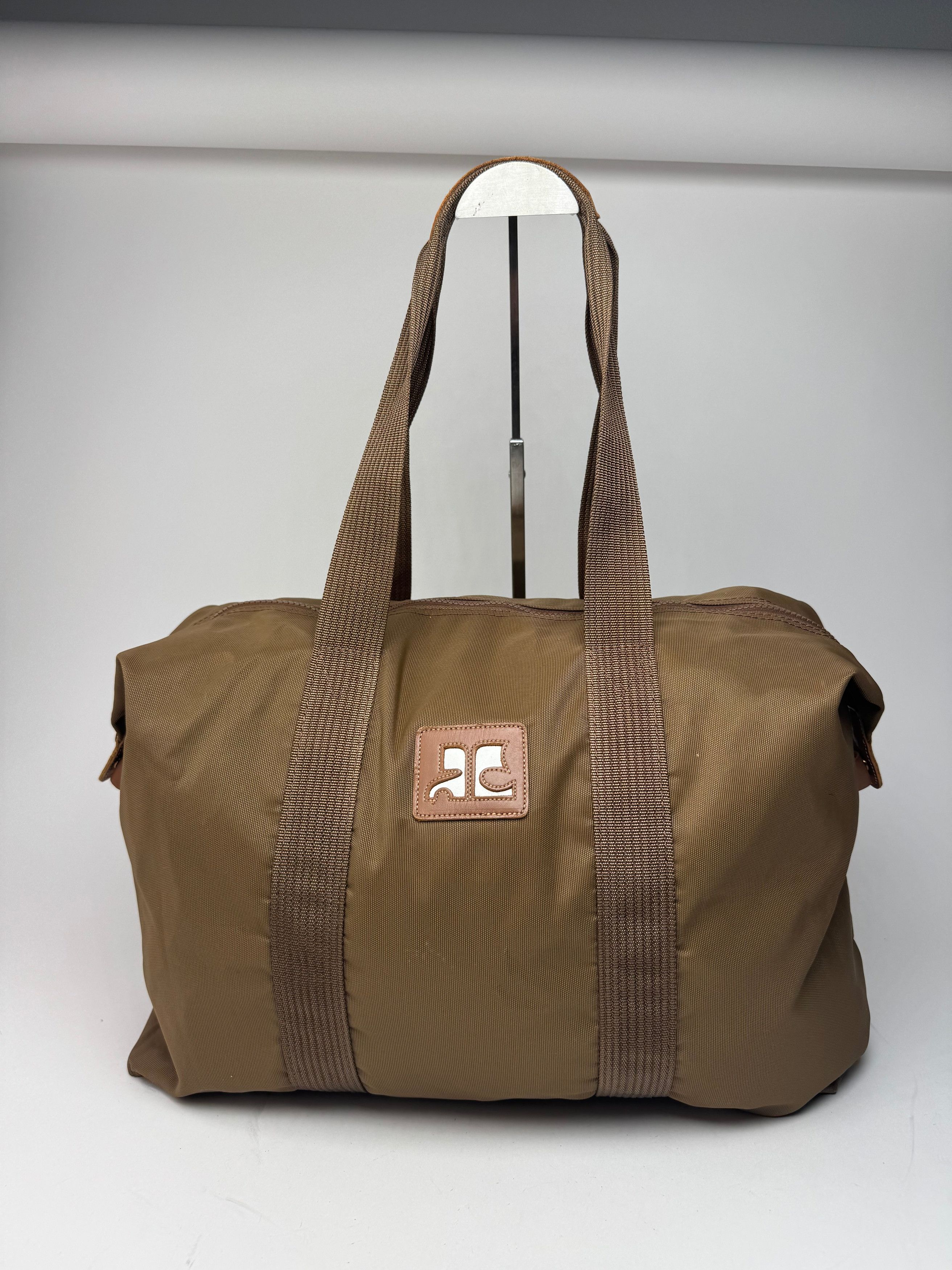 Courreges Vintage Paris Polyester Travel Bag Khaki Brown Size ONE SIZE - 1 Thumbnail