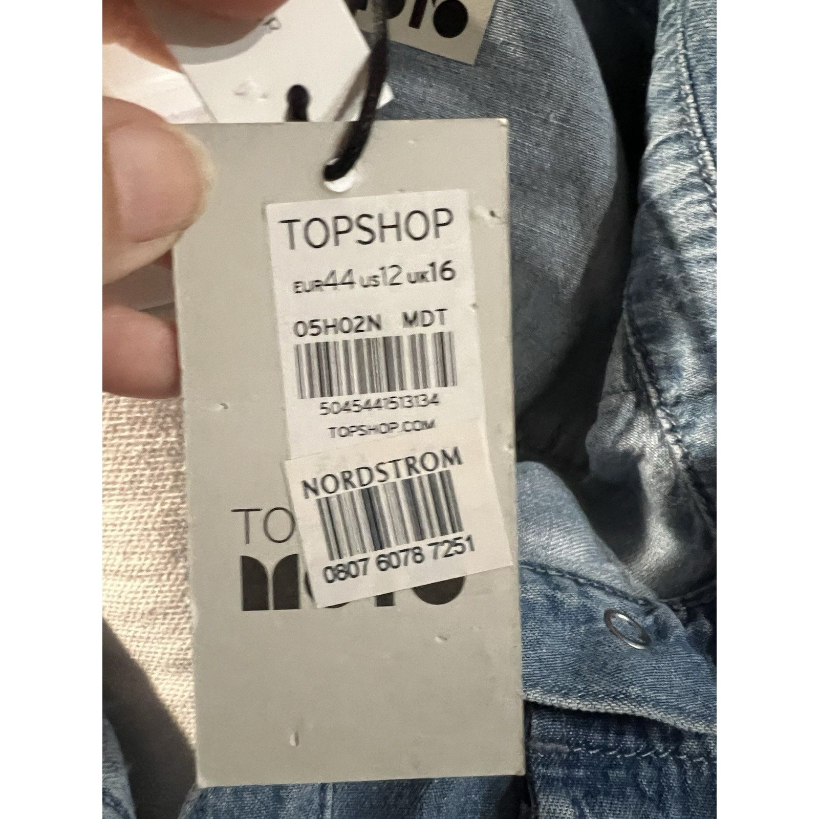Topshop Moto Top Shop Women’s Sz 12 Snap Denim Rodeo Western 🤠 NWT Size XL / US 12-14 / IT 48-50 - 5 Thumbnail