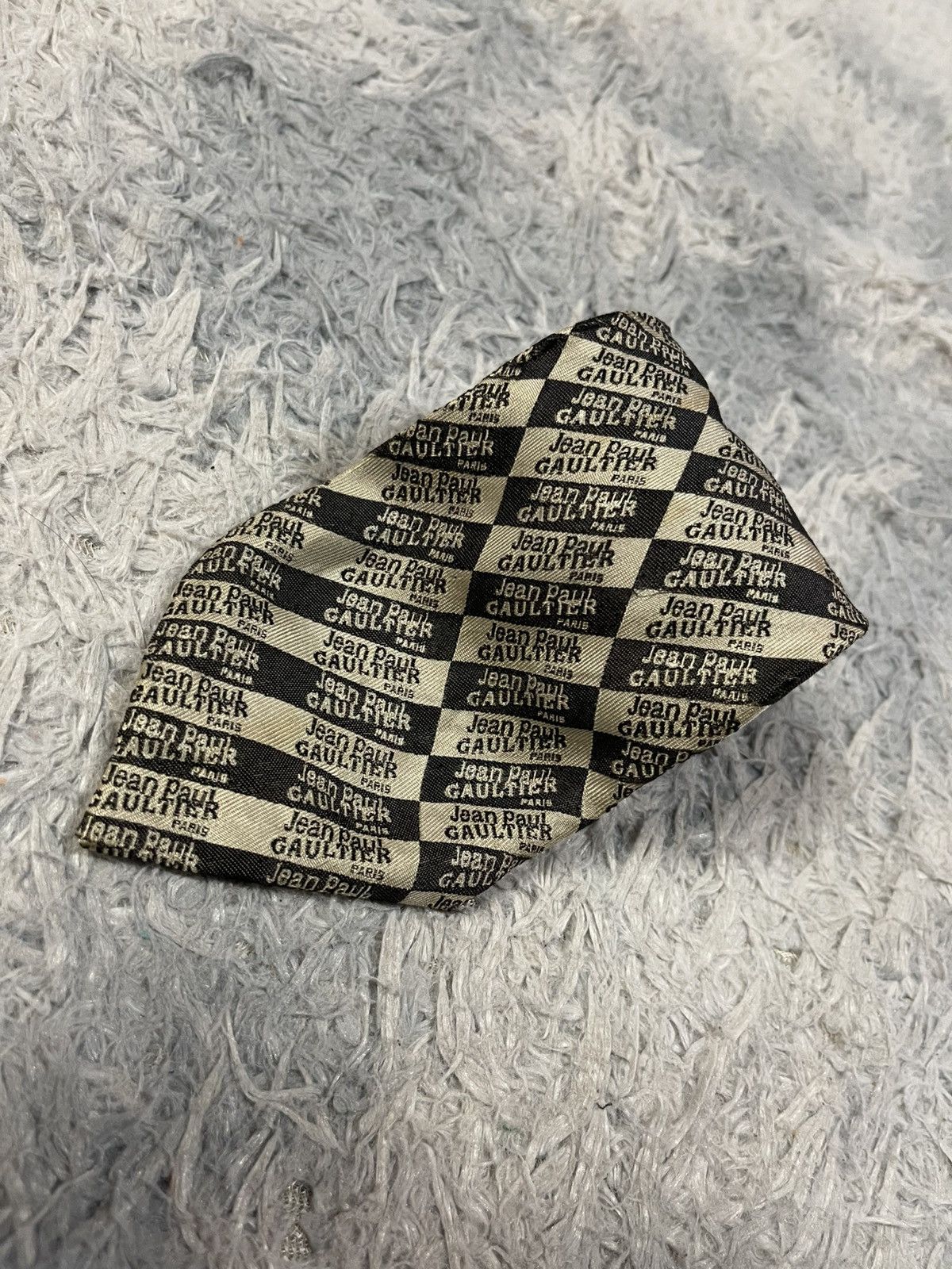 Jean Paul Gaultier RARE!!Jean Paul Gaultier Checker Board Neck Tie Spellout Size ONE SIZE - 1 Thumbnail