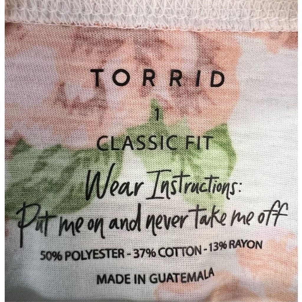 Torrid Torrid White Floral Pattern Classic Fit Short Sleeve T-Shirt Size XXS / US 00 / IT 34 - 2 Thumbnail