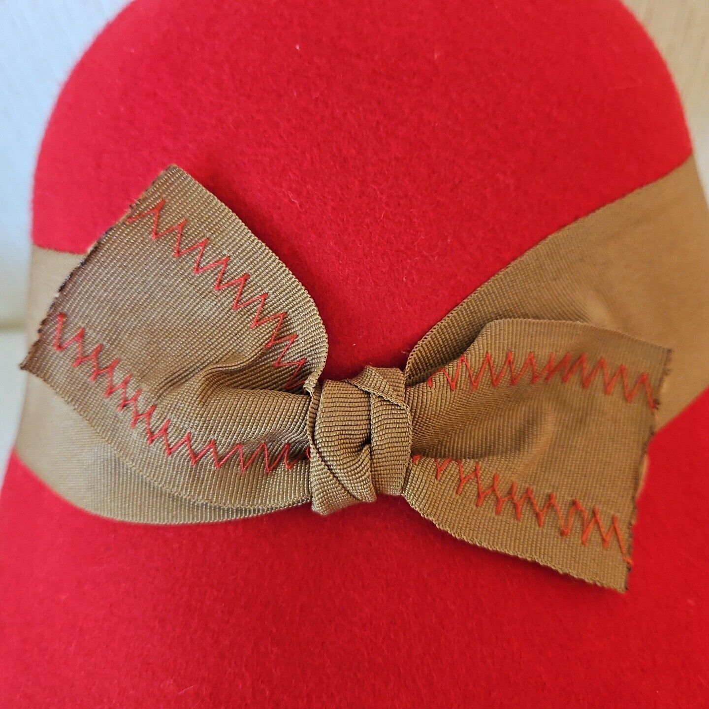 Designer Peter Grimm Wool Cloche Hat Red Womens One Size Grosgrain Bo Size ONE SIZE - 10 Thumbnail