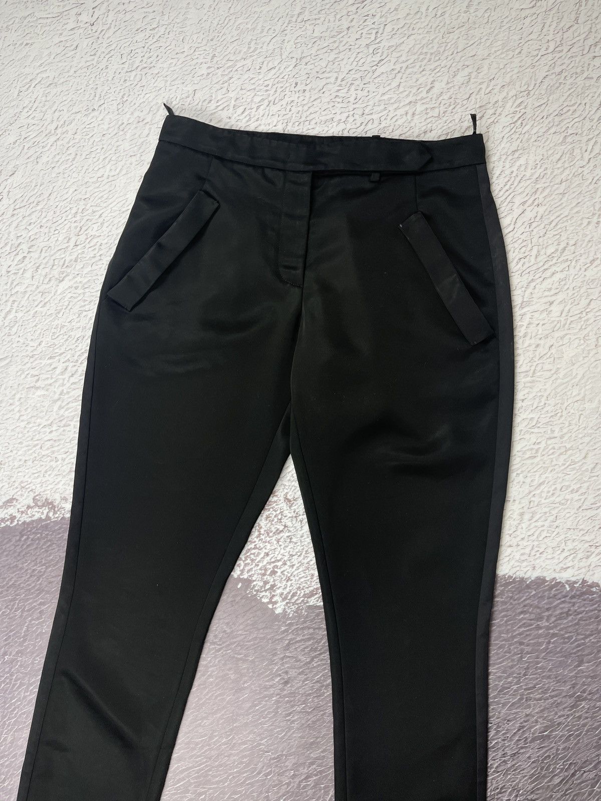 Prada Prada bondage style black triacetate shimmer women’s pants Size 27" / US 4 / IT 40 - 7 Thumbnail