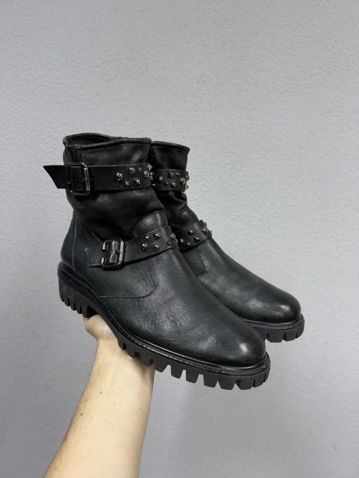 A.S.98 AS 98 Vibe Artisan Black Leather Side Zip Ankle Biker Boots Size US 8 / EU 41 - 3 Thumbnail
