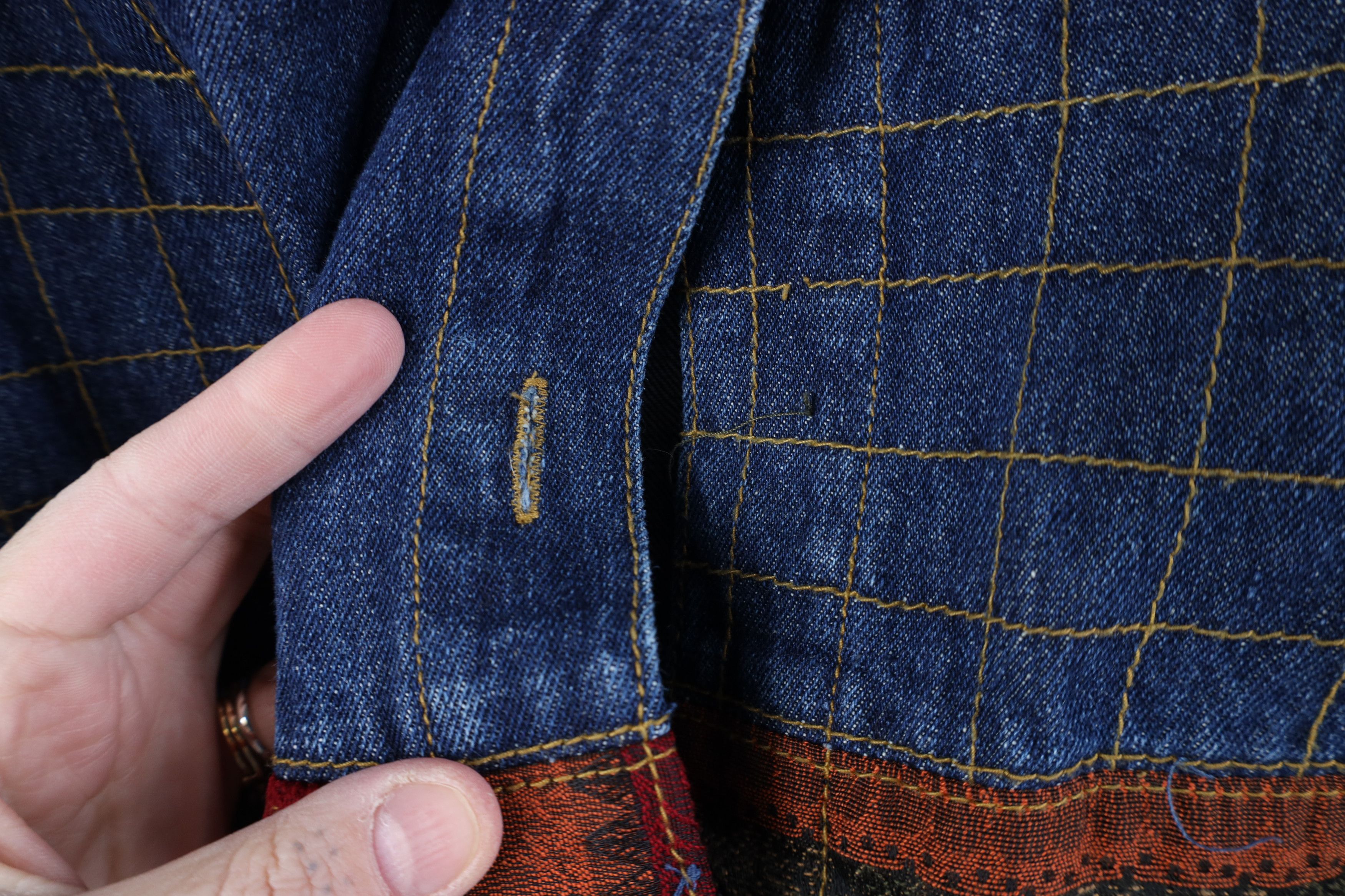 Vintage Vintage 90s Y2K Streetwear Patchwork Denim Shirt Jacket Size L / US 10 / IT 46 - 4 Thumbnail