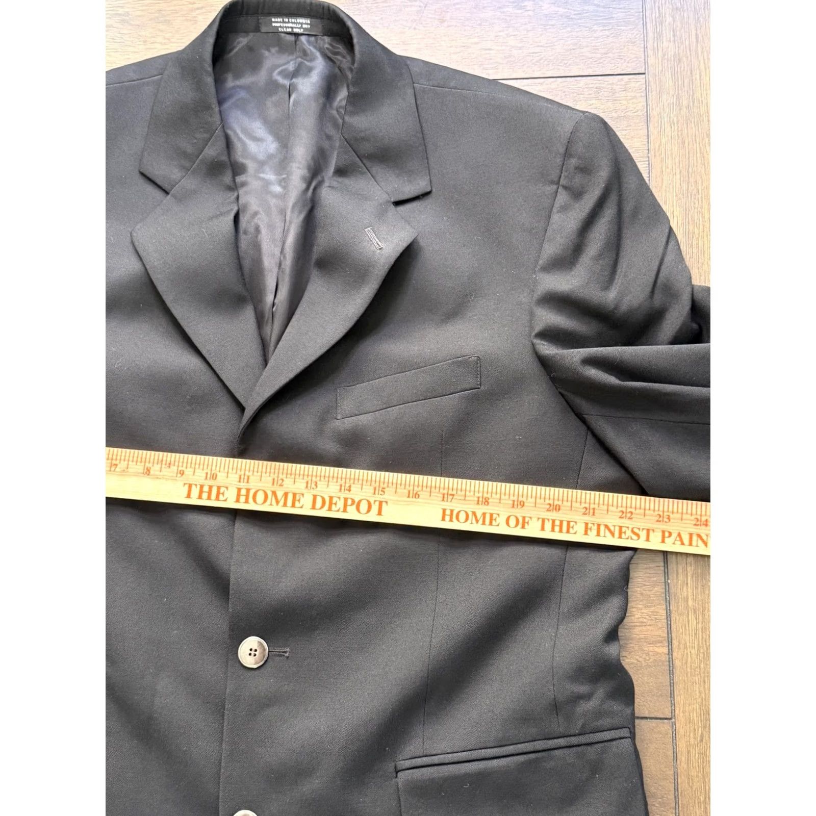 Vintage Gianfranco Ruffini Blazer Mens Large Black 3 Button Notch Lapel Suit Jacket Size 46R - 7 Thumbnail