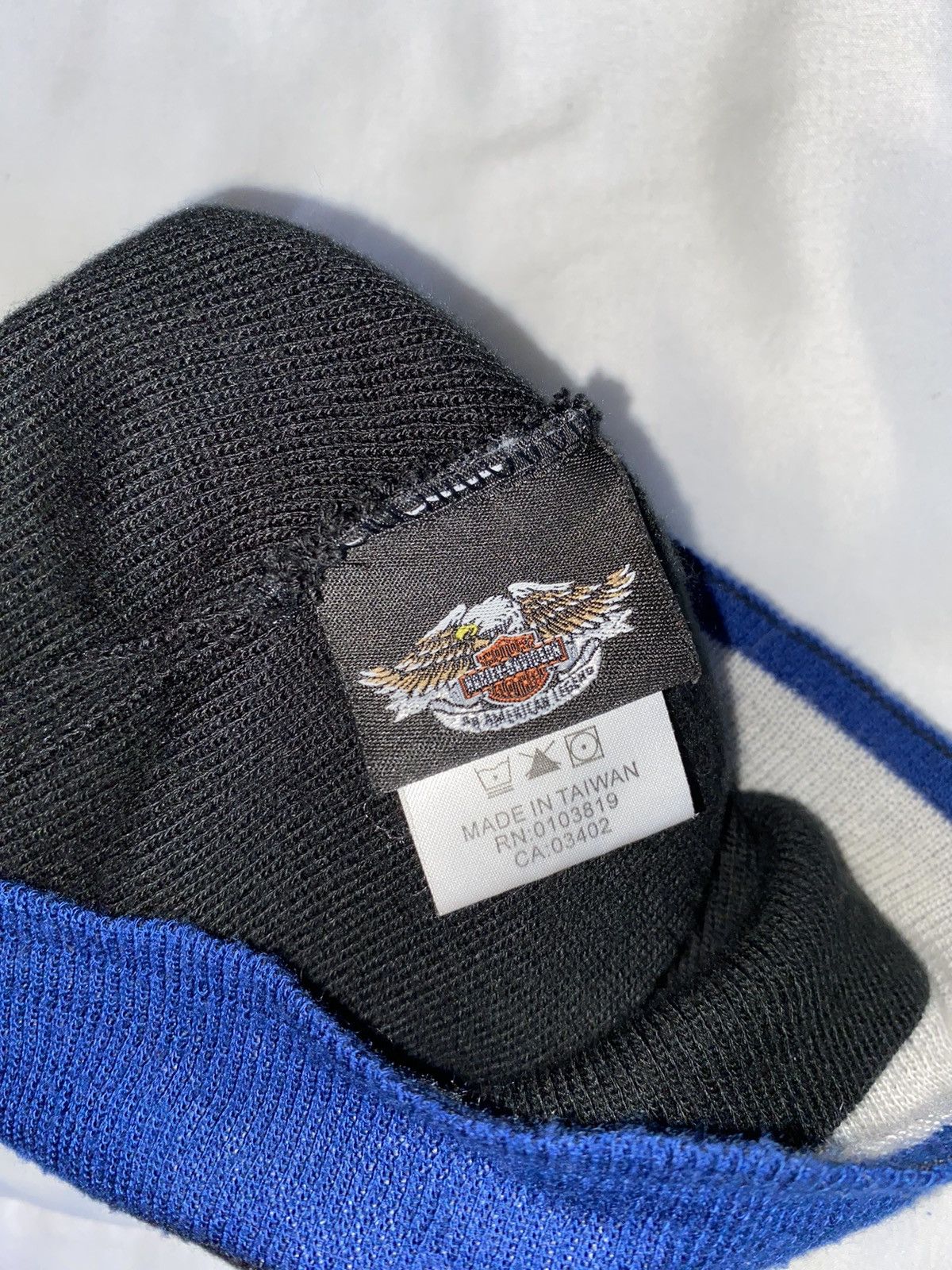 Harley Davidson Vintage Harley Davidson Spellout Stripe Blue Beanie Y2K Size ONE SIZE - 2 Thumbnail