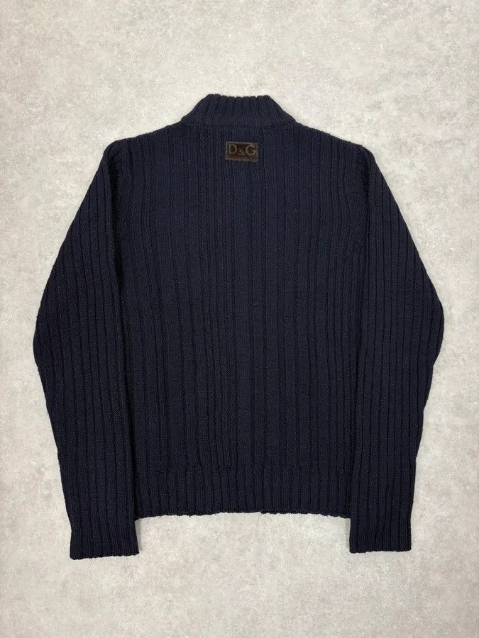 Dolce & Gabbana 2000s Dolce & Gabbana Navy Wool Zip-Up Sweater Size US S / EU 44-46 / 1 - 6 Thumbnail