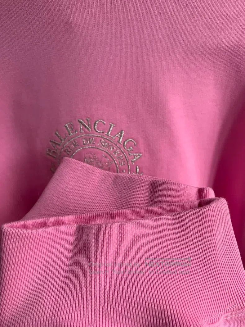Balenciaga Balenciaga Pink Embroidery Letter Logo Hoodie Size US XS / EU 42 / 0 - 5 Thumbnail