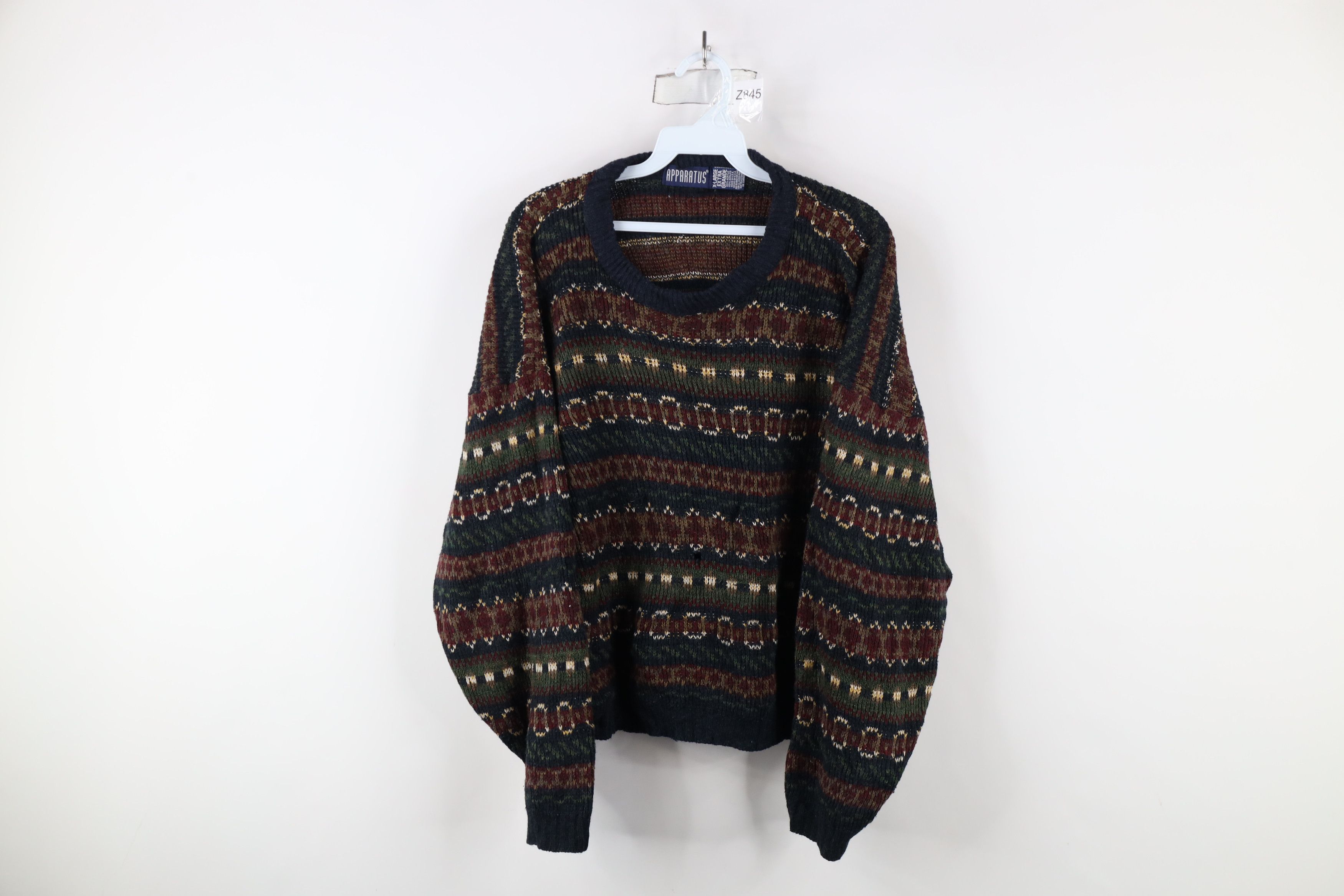 Vintage Vintage 90s Streetwear Rainbow Fair Isle Knit Sweater USA Size XL / US 12-14 / IT 48-50 - 1 Thumbnail