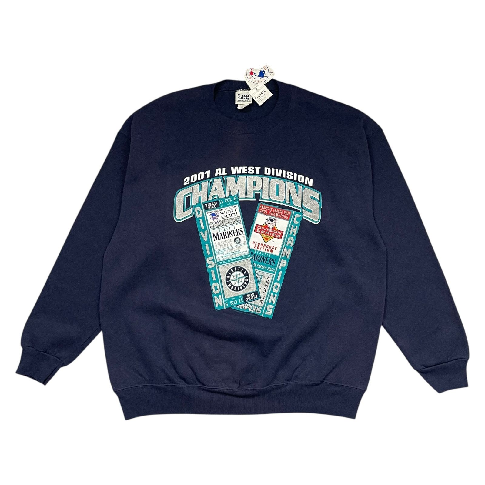VTG SEATTLE MARINERS LEE SPORT 2001 WEST CHAMP SWEATSHIRT