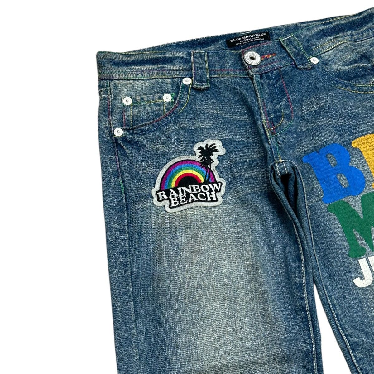 Japanese Brand Y2k Blue Moon Blue Jeans Art Jeans Size US 32 / EU 48 - 4 Thumbnail