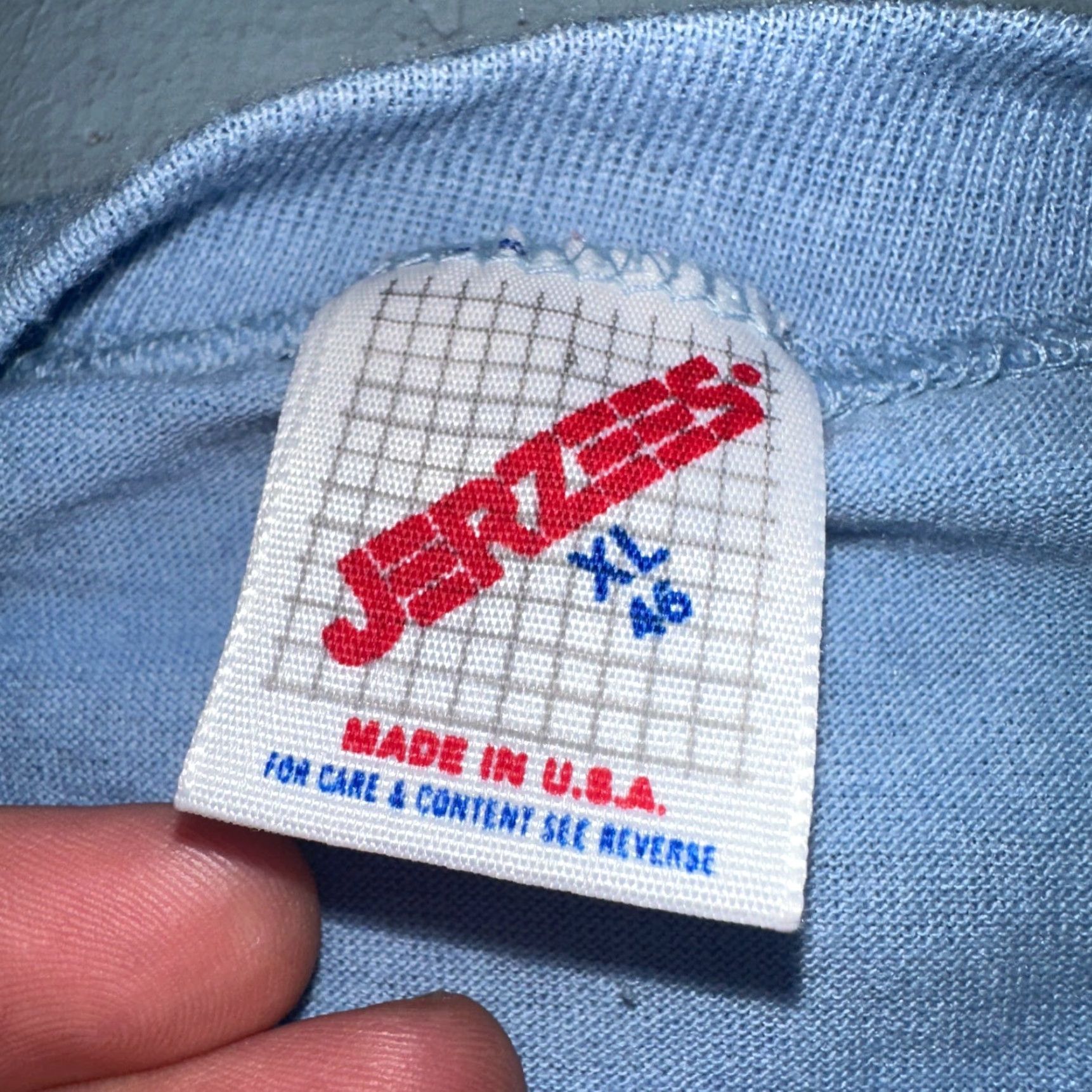Jerzees VINTAGE Jerzees T-Shirt 80s Pig Run and Feed Blue XL Men Short Sleeve Crew Neck Graphic Print Size US XL / EU 56 / 4 - 4 Thumbnail