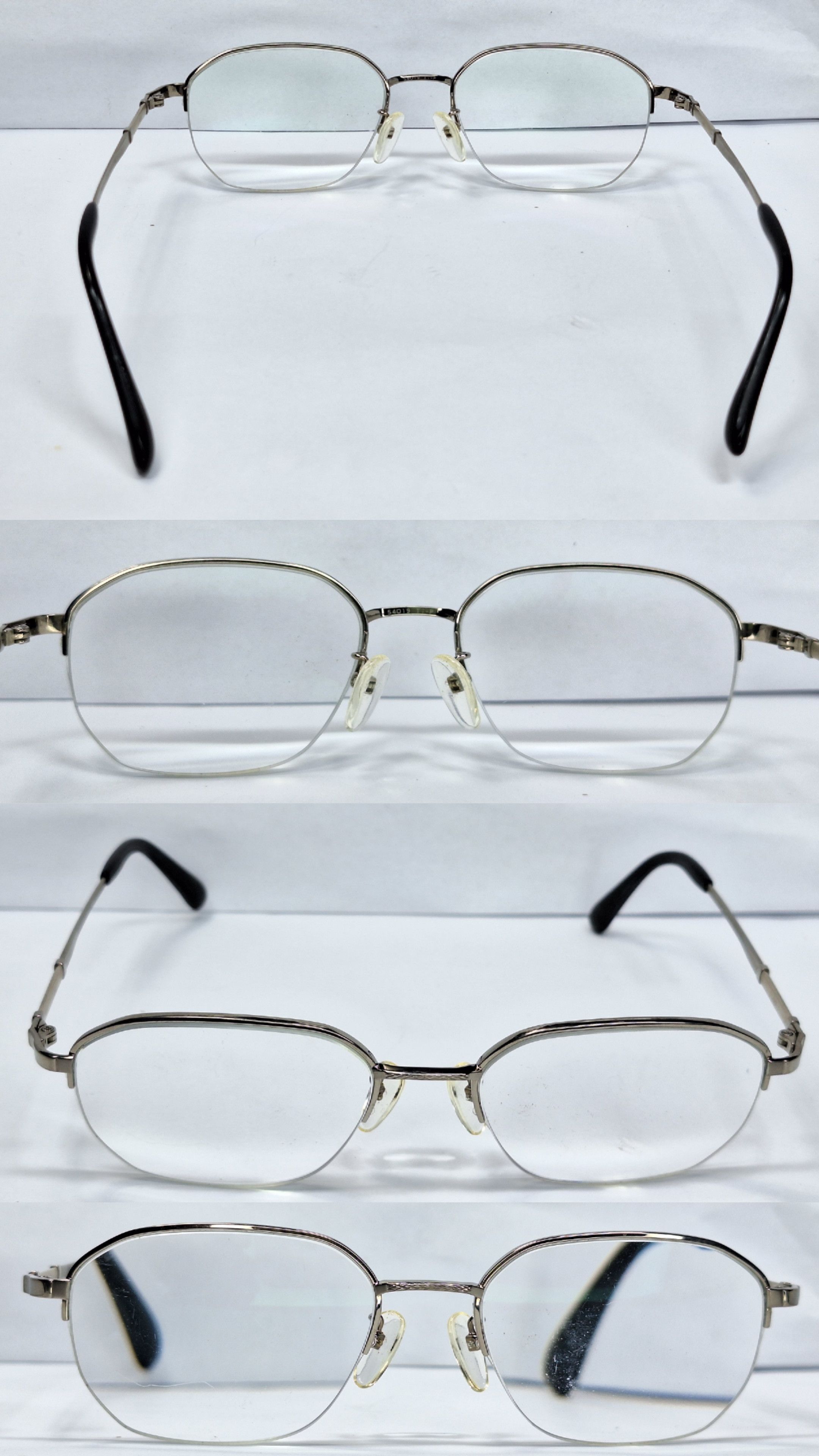Vintage K14WG 14K White Gold Pure Titanium Glasses Japan Half-Rim Size ONE SIZE - 9 Thumbnail