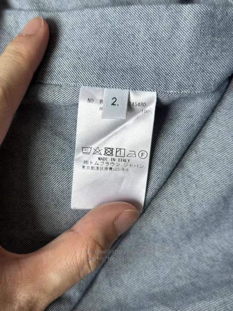 Thom Browne Thom Browne Blue Sleeve Logo Shirt Size US M / EU 48-50 / 2 - 5 Thumbnail