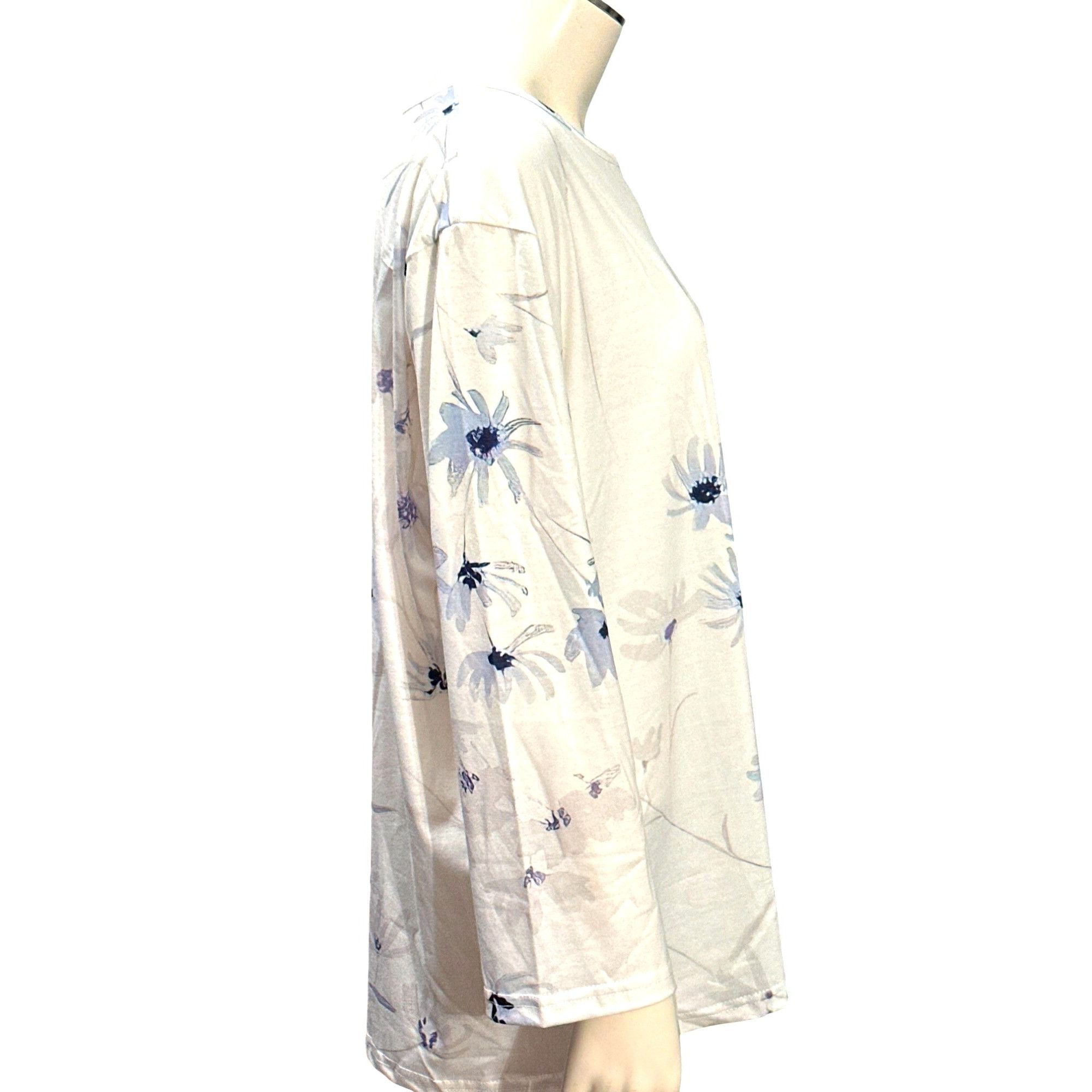 Other CCC Long Sleeve Floral Round Neck Cotton Blouse Elegant Desi Size L / US 10 / IT 46 - 5 Thumbnail